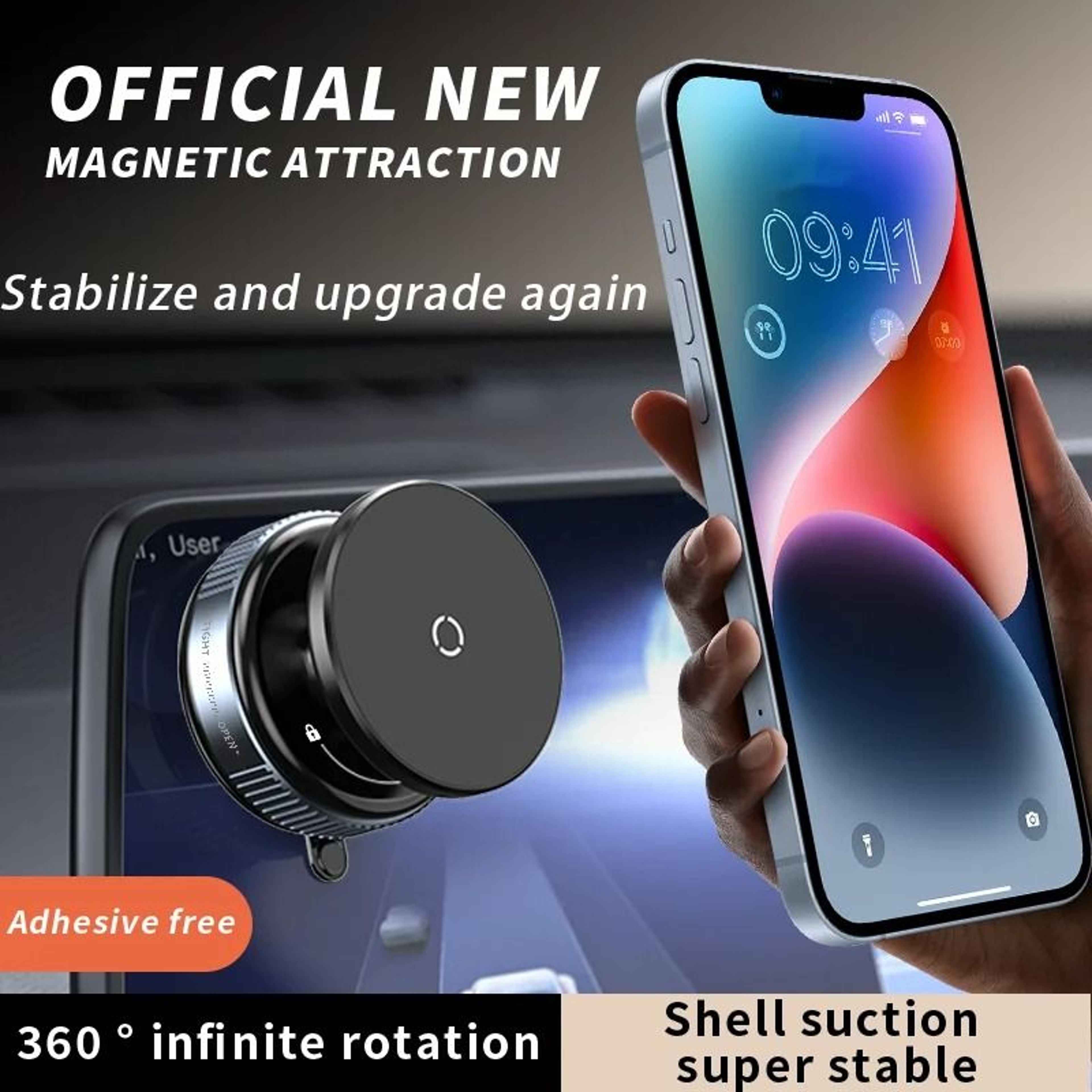 Mechanical Vacuum Magnetic Phone Mount  360 Rotatable Suction Cup Stand  N52 Adsorption Gym  Car Br 0
