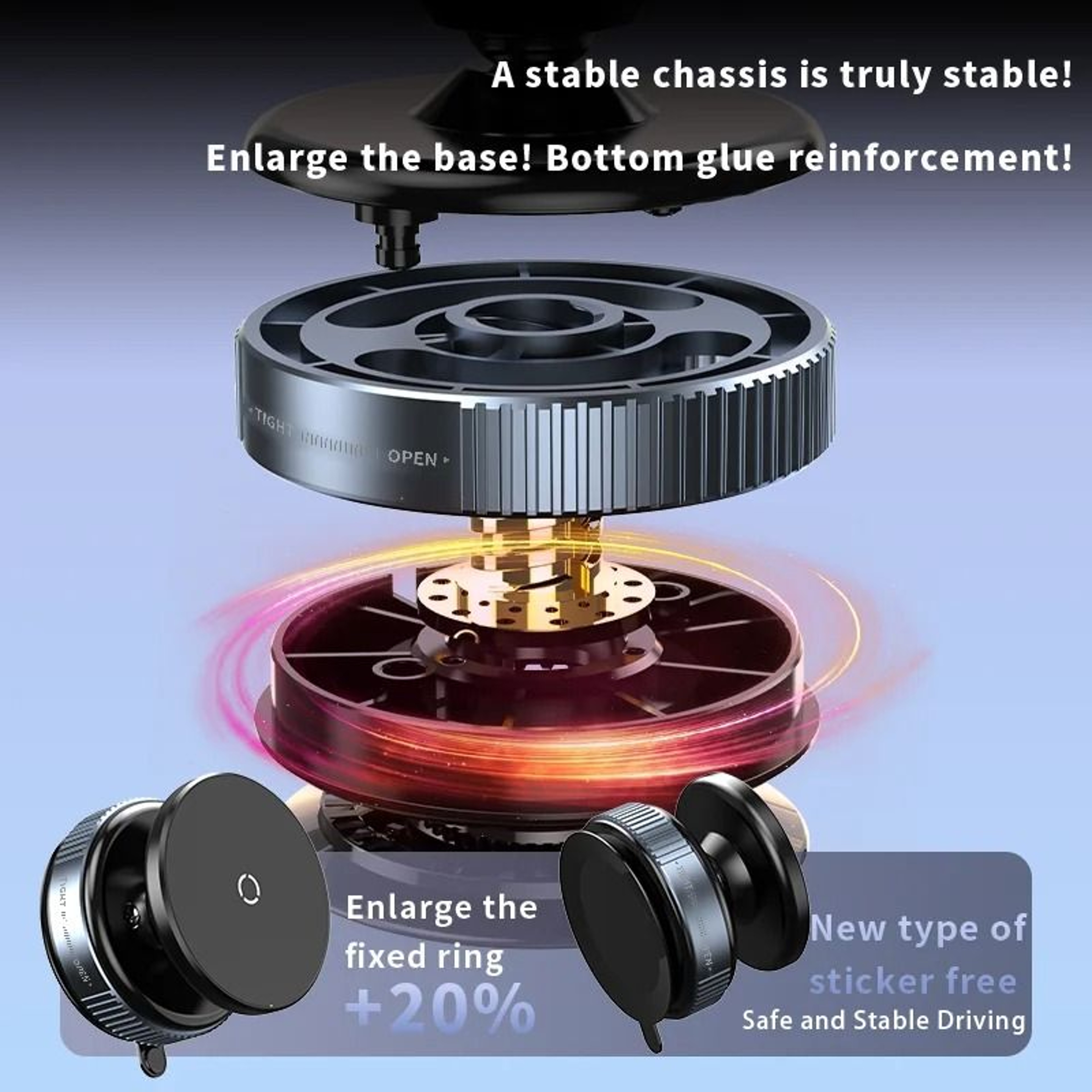 Mechanical Vacuum Magnetic Phone Mount  360 Rotatable Suction Cup Stand  N52 Adsorption Gym  Car Br 2