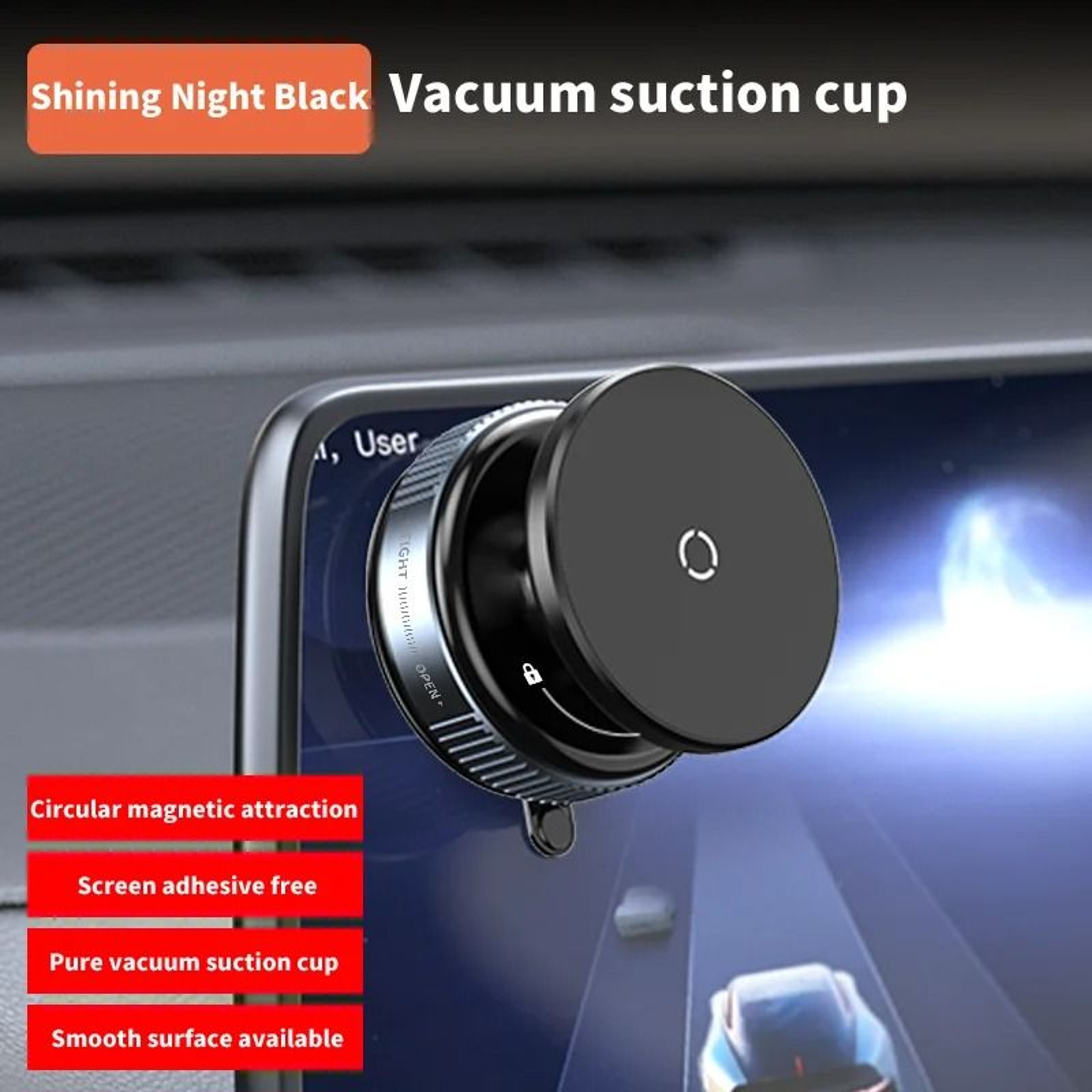 Mechanical Vacuum Magnetic Phone Mount  360 Rotatable Suction Cup Stand  N52 Adsorption Gym  Car Br 6