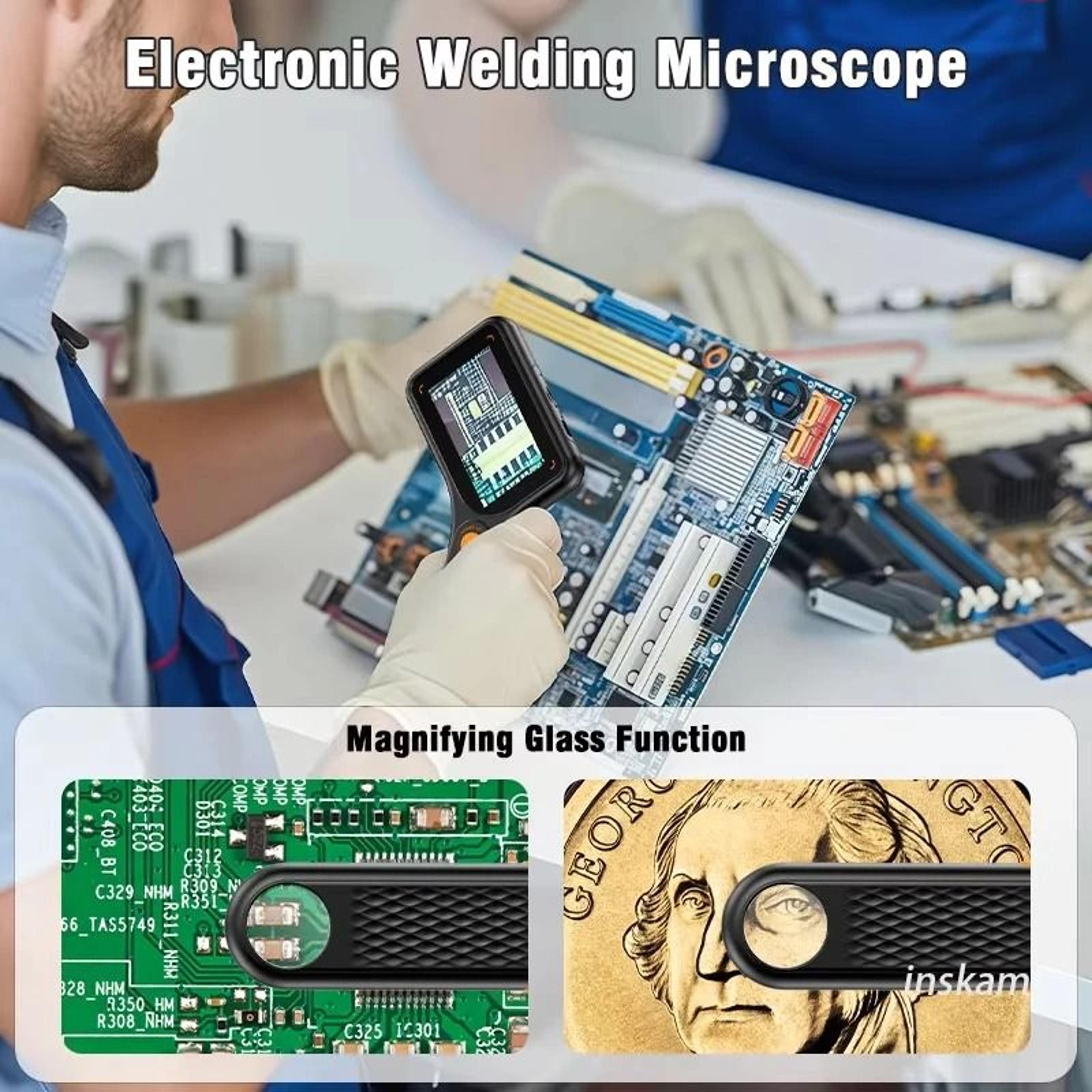 Digital Handheld Microscope With 30 In IPS Screen  2MP Autofocus Coin  Video Magnifier  HighPrecisi 4