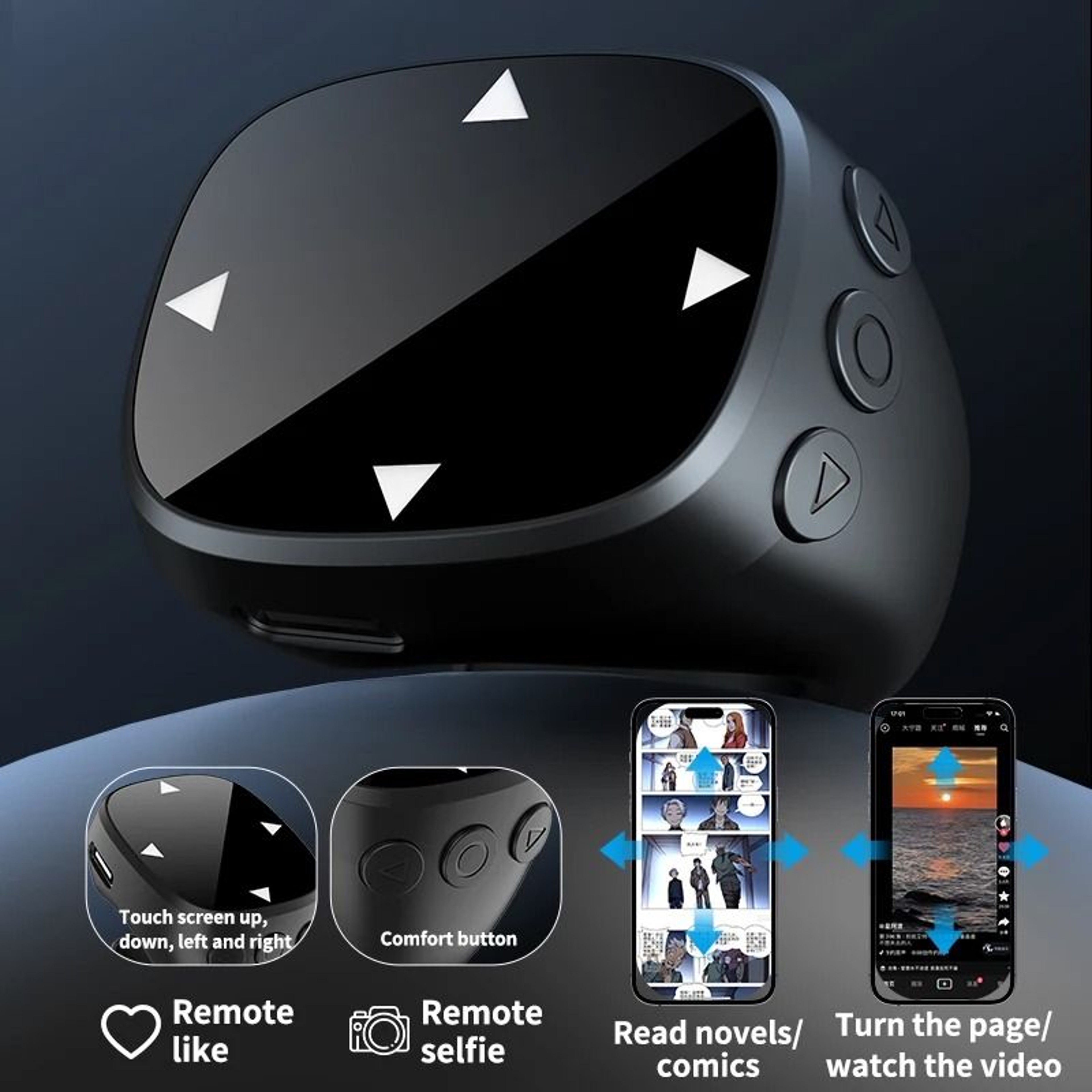 JX13 Smart Fingertip Remote Ring  Bluetooth Wireless Controller  HighYield Mobile Media  Page Turne 4