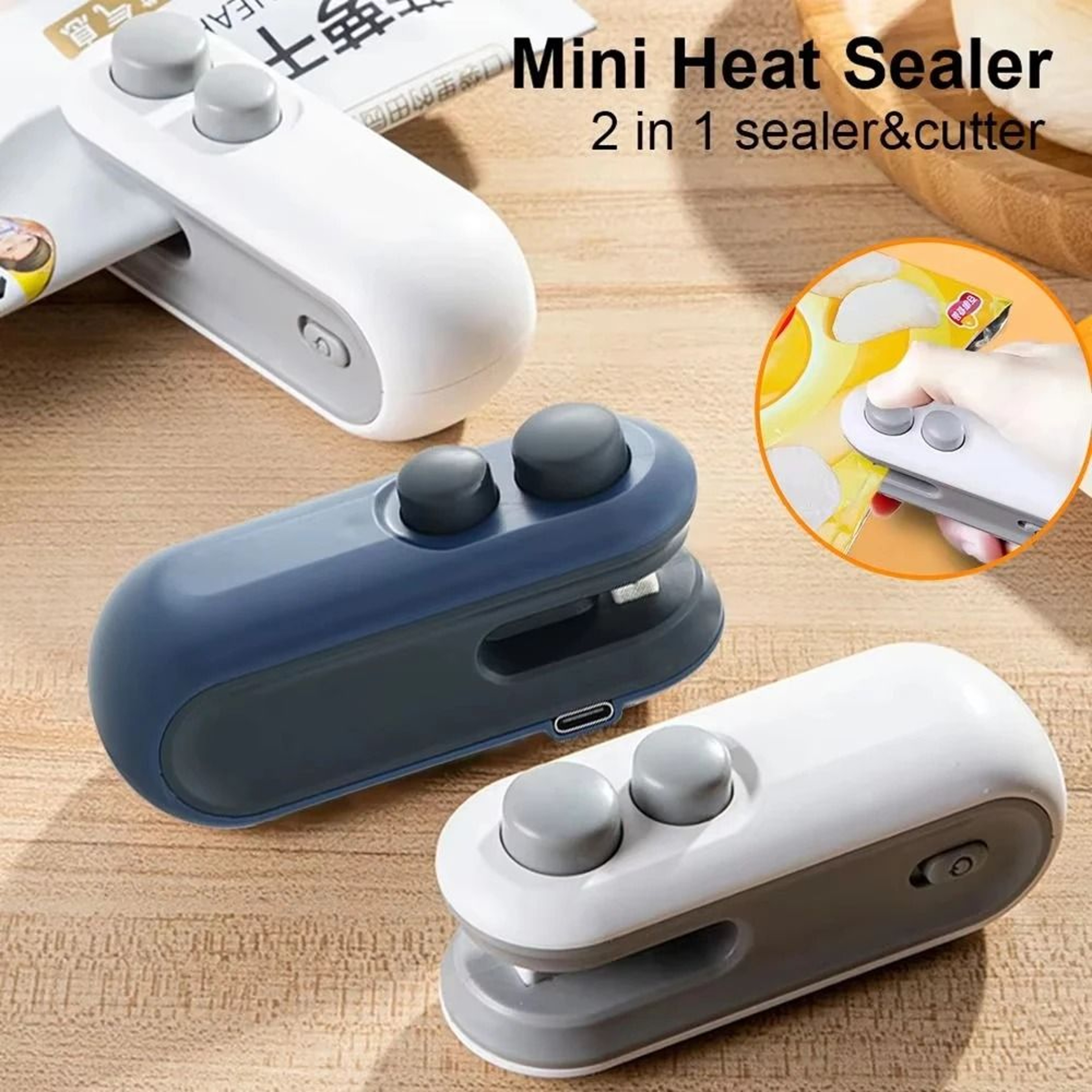 2in1 USB Mini Heat Sealer  Handheld Vacuum Bag Sealer And Cutter  HighYield Food Preservation Inter 0