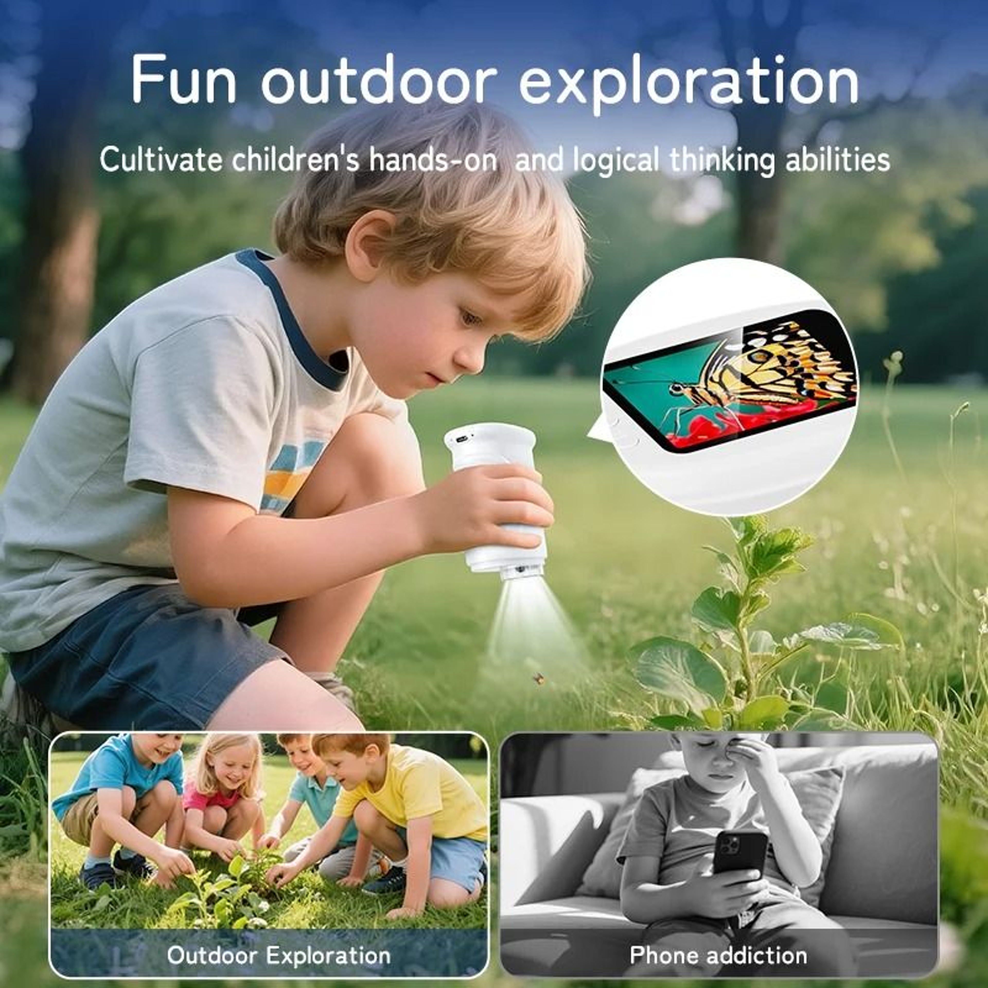 Microscope For Kids With 2Inch Screen  1000x Digital Zoom Mini Handheld Camera  HighYield STEM Lear 1