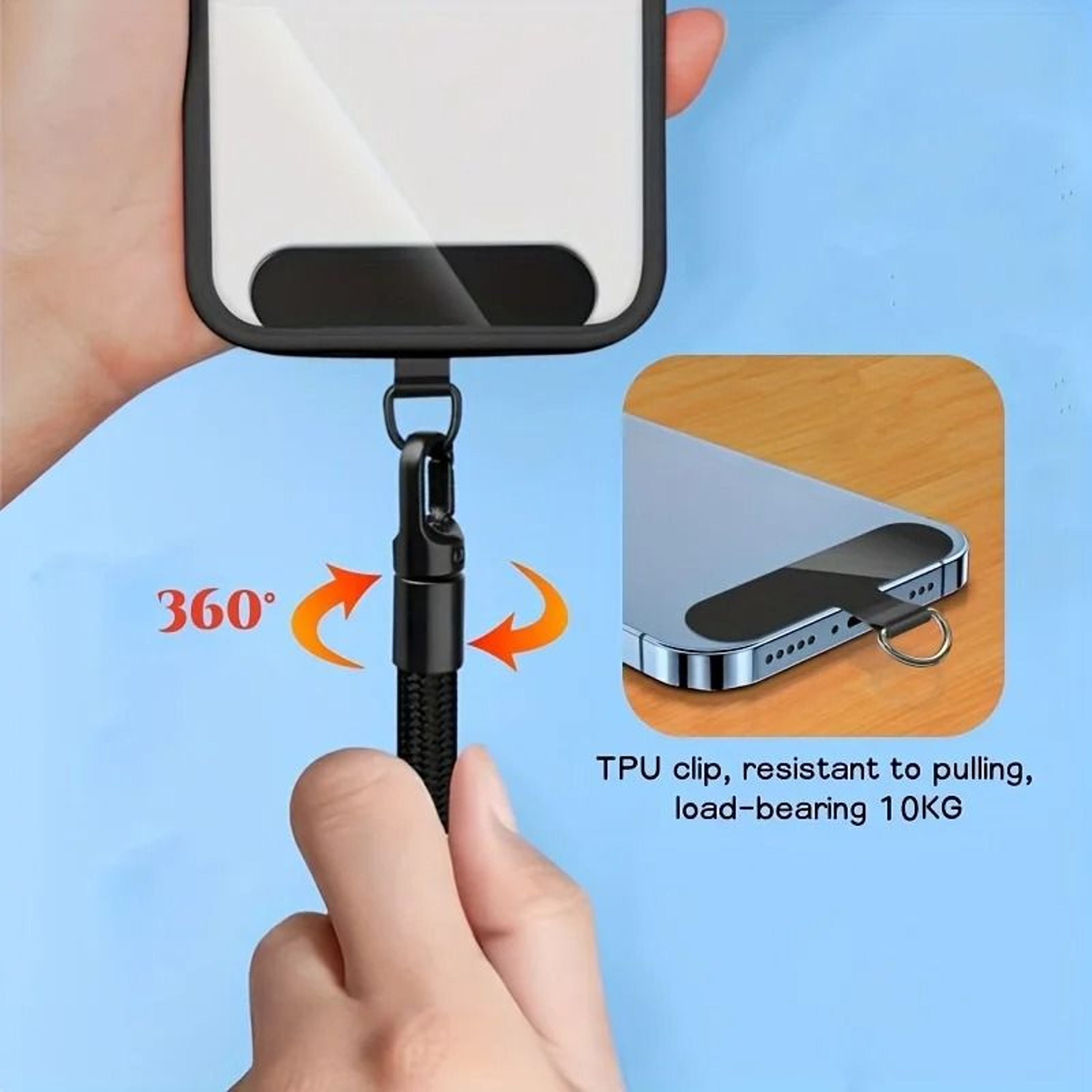 Phone Lanyard  Crossbody  Wrist Strap With Safety Clip  HighYield Universal Mobile Support Hub 5