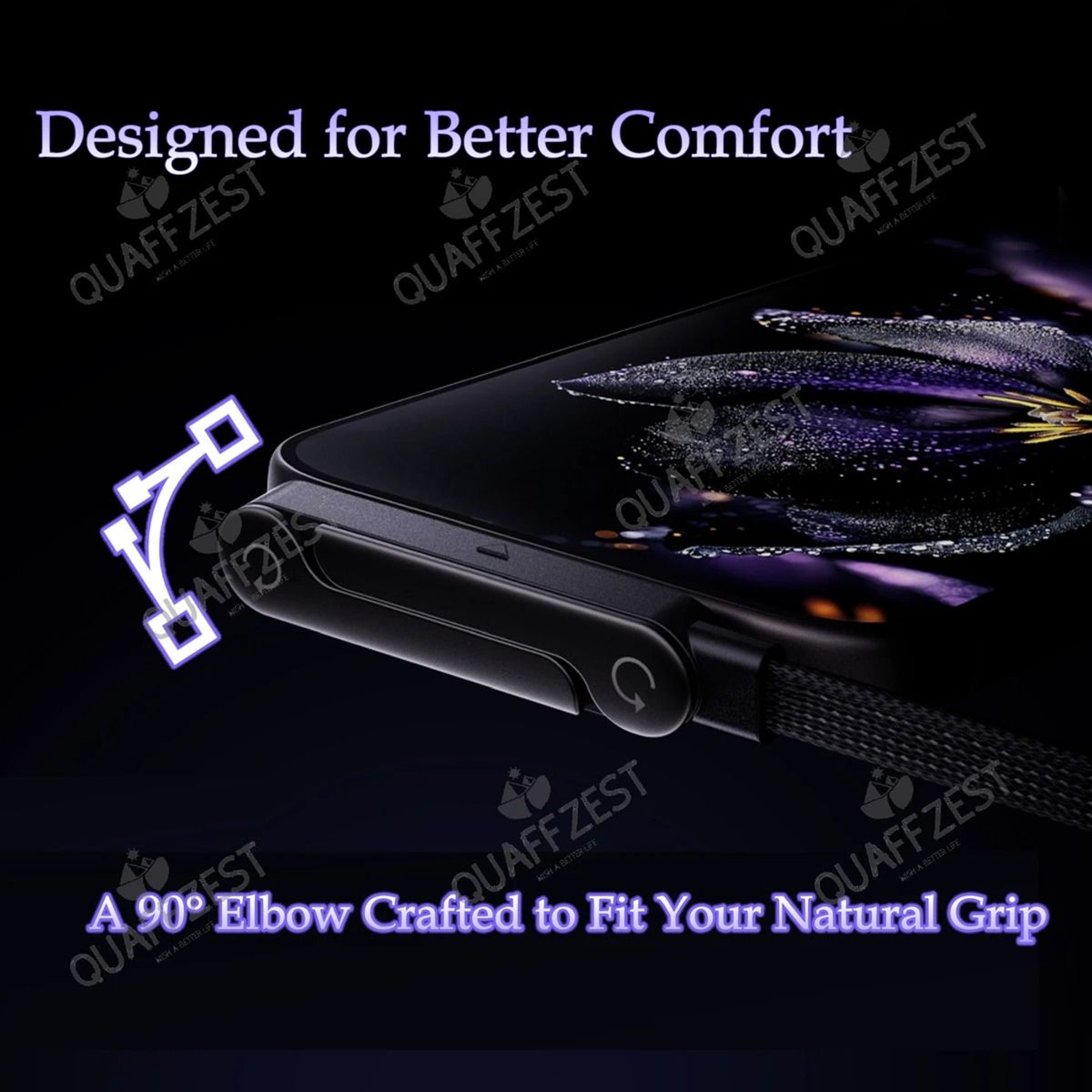 240W PD Foldable Phone Holder Cable  5 Ft Fast Charging  Data Sync  HighYield Desktop Interaction H 4
