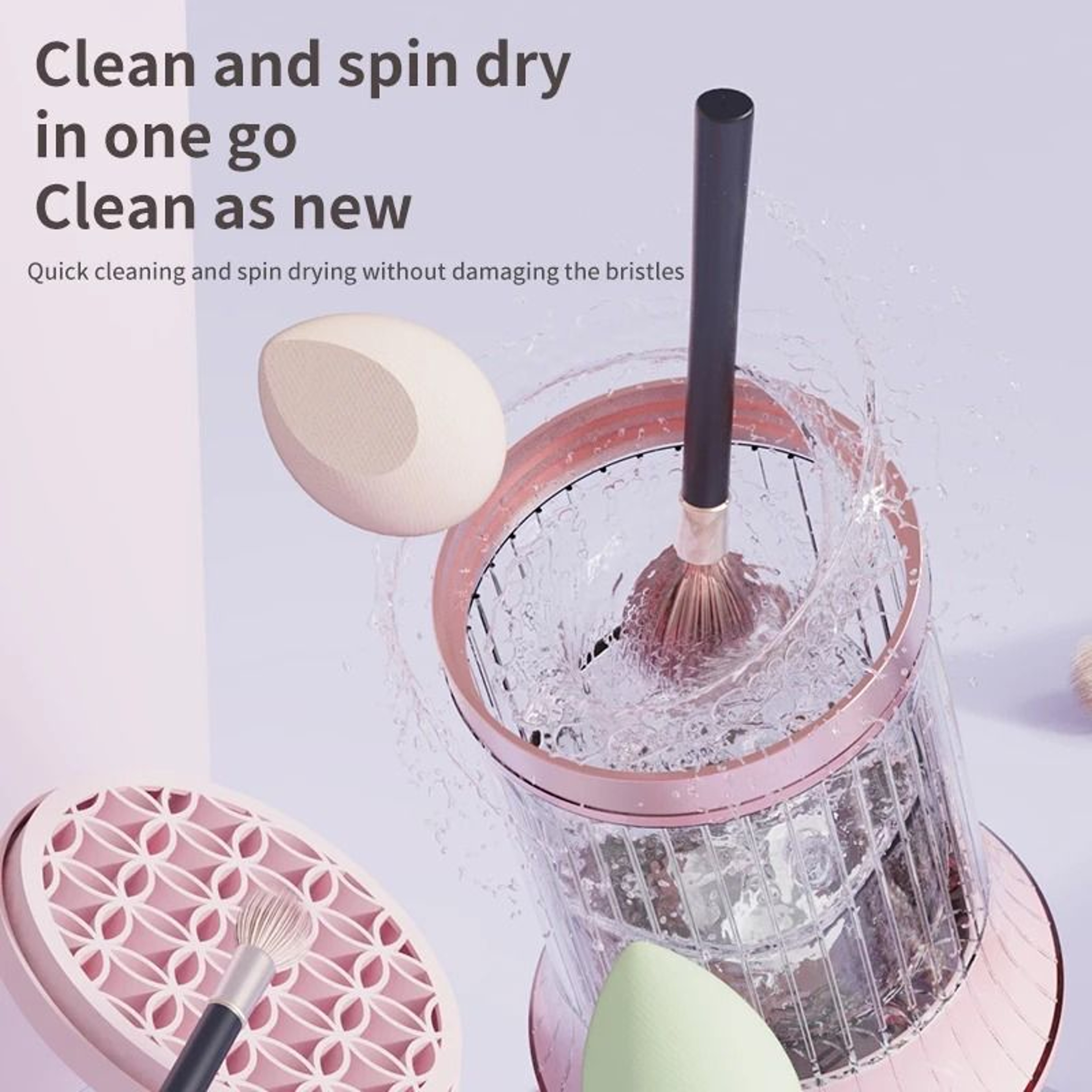 Electric Makeup Brush Cleaner  Dryer  HighSpeed Automatic Cleaning Tool  Professional Beauty Intera 1