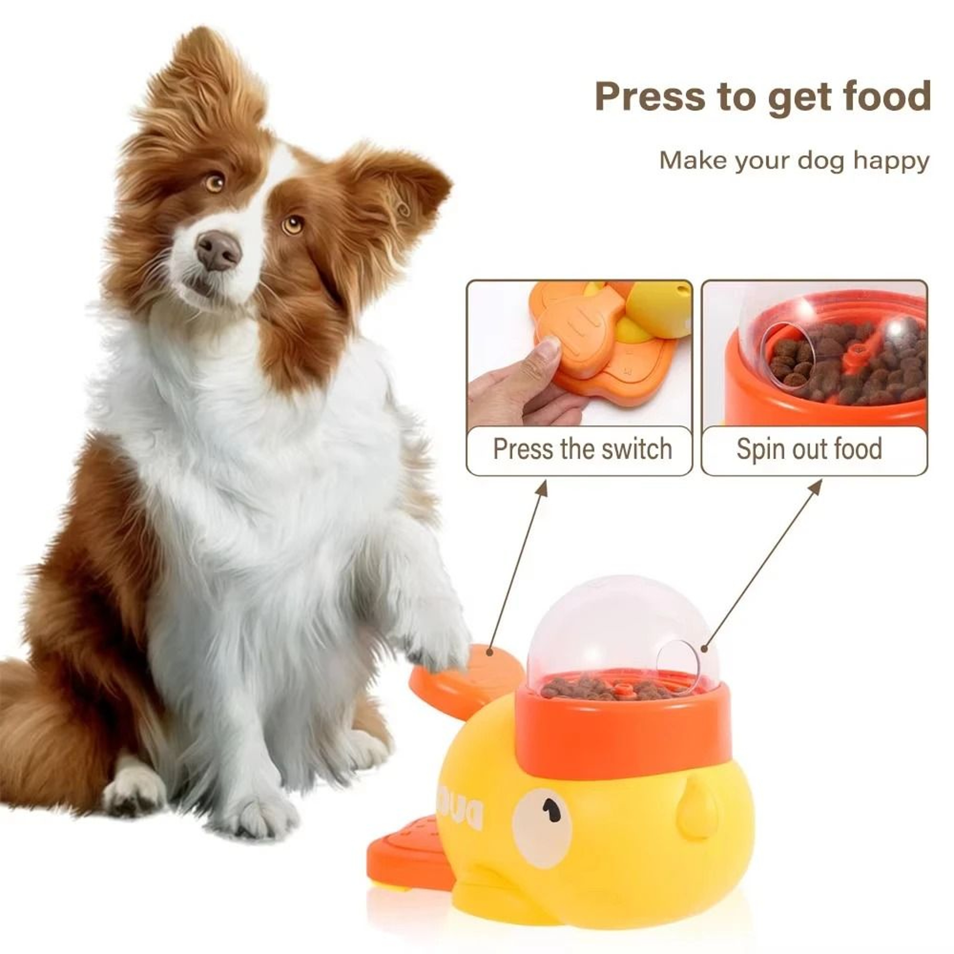 DuckShaped Interactive Dog Treat Dispenser  Durable Slow Feeder Puzzle Toy  HighYield Pet Engagemen 2