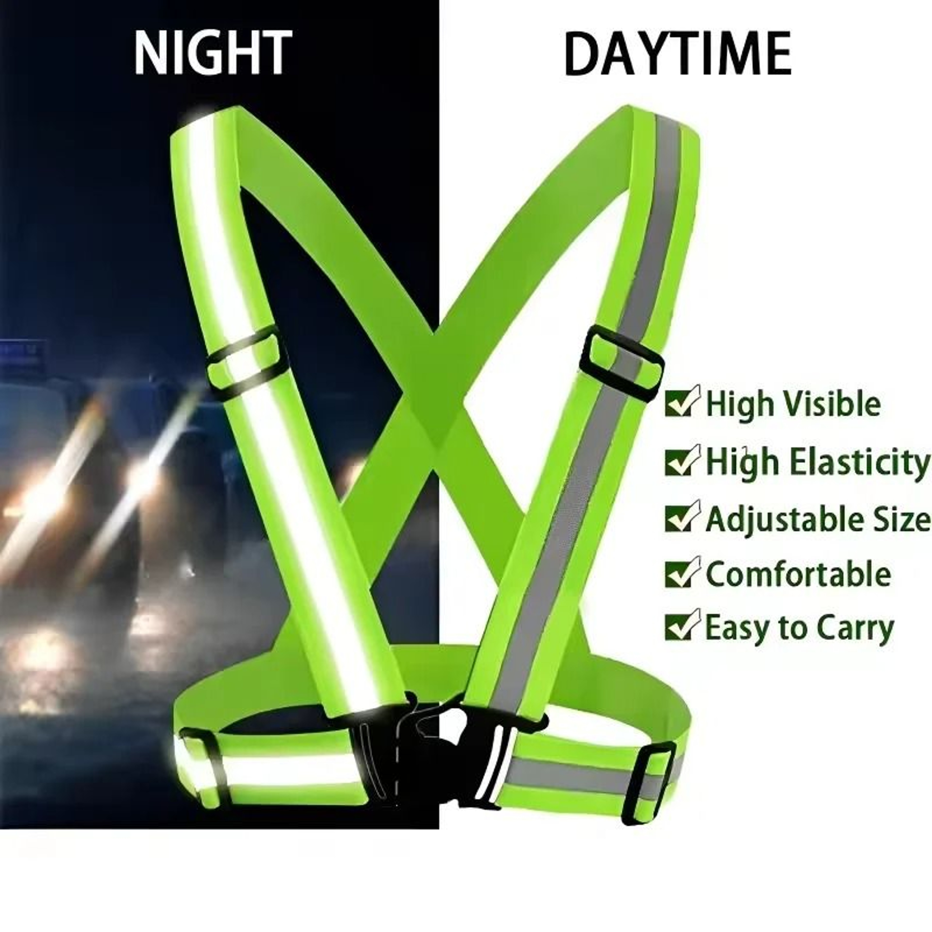 Adjustable Reflective Safety Vest  HighVisibility Night Gear  HighYield Outdoor Security Interactio 3