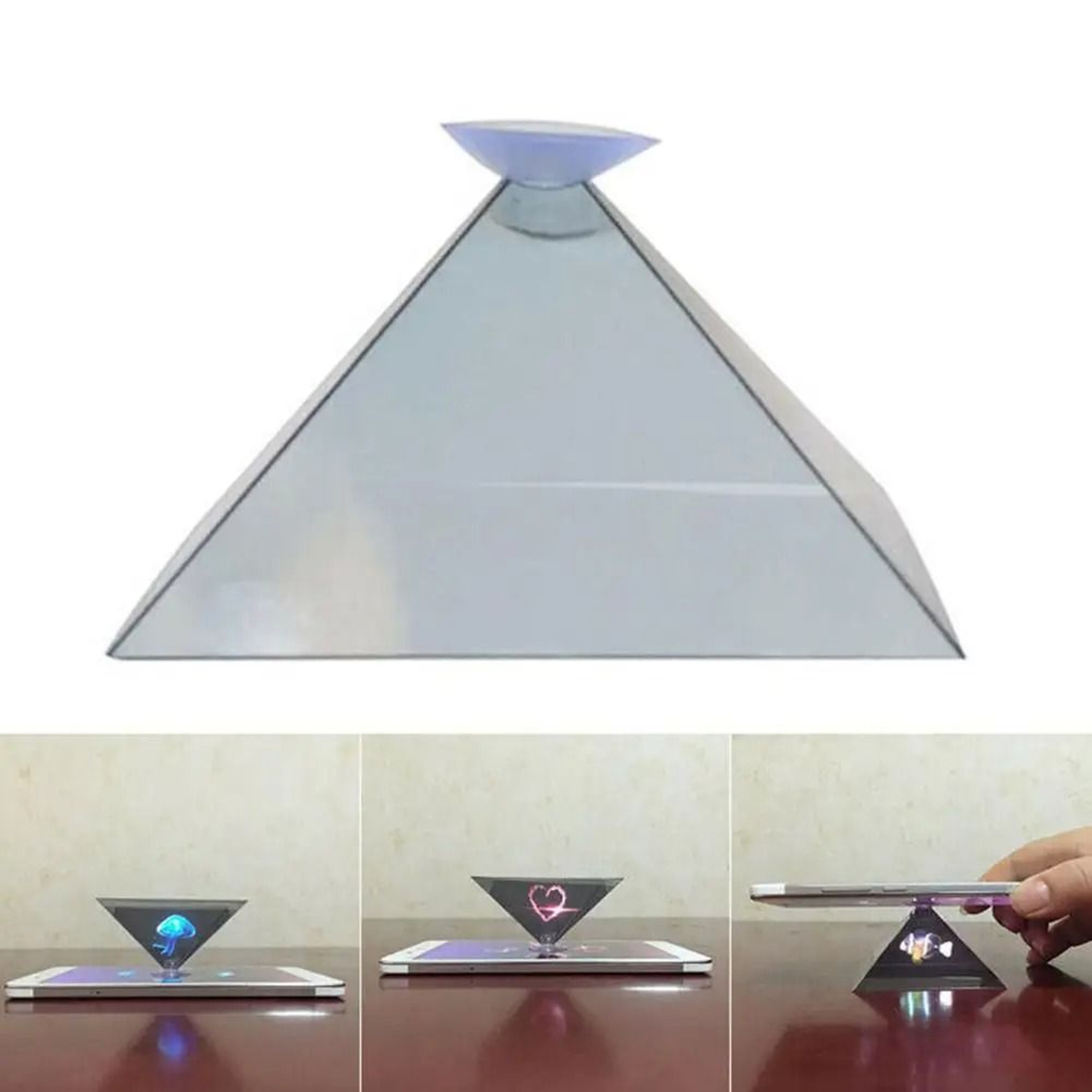 Holographic Pyramid Projector  3D Visual Display Stand  HighYield Optical Interaction Hub 2