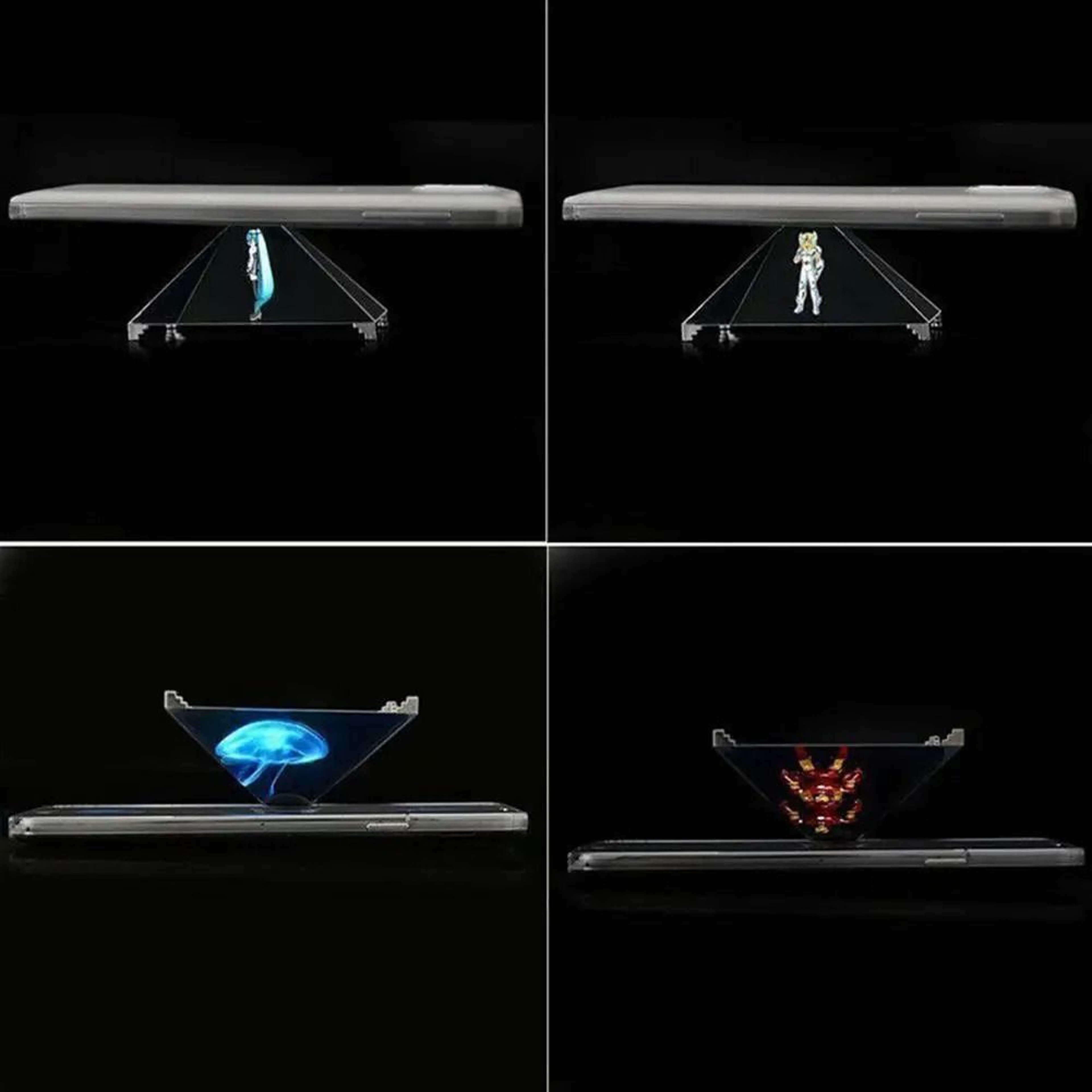 Holographic Pyramid Projector  3D Visual Display Stand  HighYield Optical Interaction Hub 6