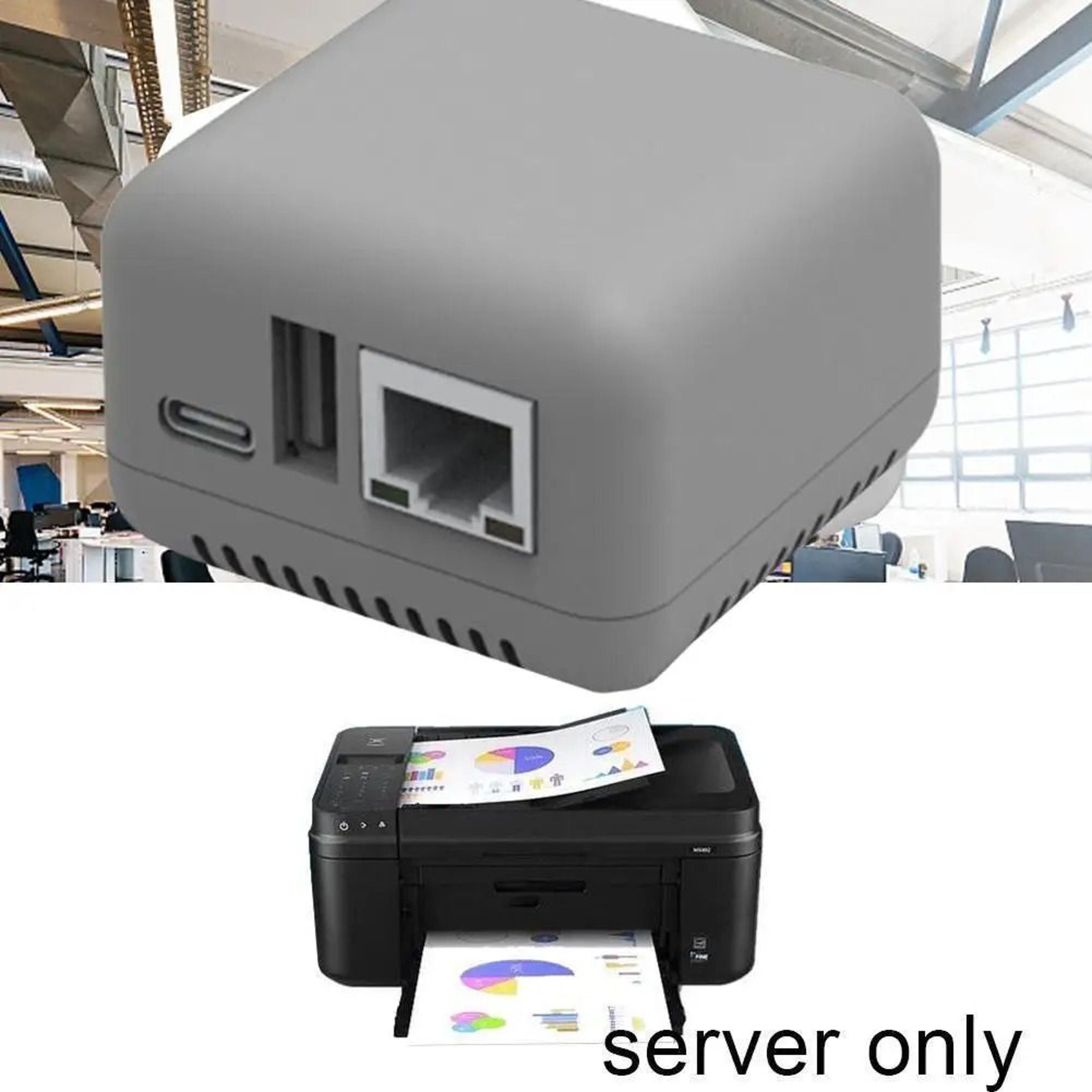 Mini USB 20 Network Print Server  WirelessWIFIBluetooth Interface  HighYield Peripheral Interaction 4