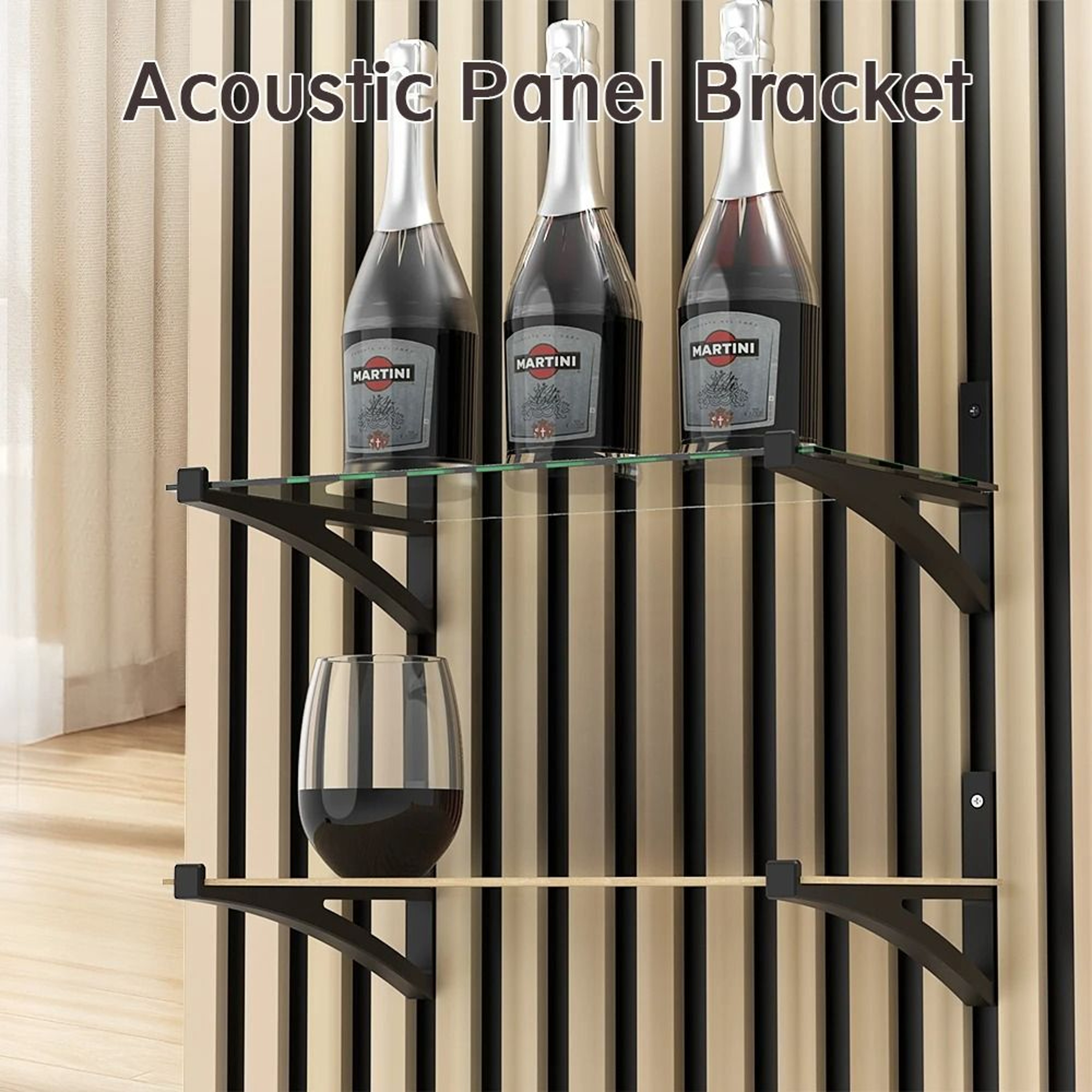 Dual Studio Acoustic Panel Brackets  Professional Sound Insulation Support Set 0