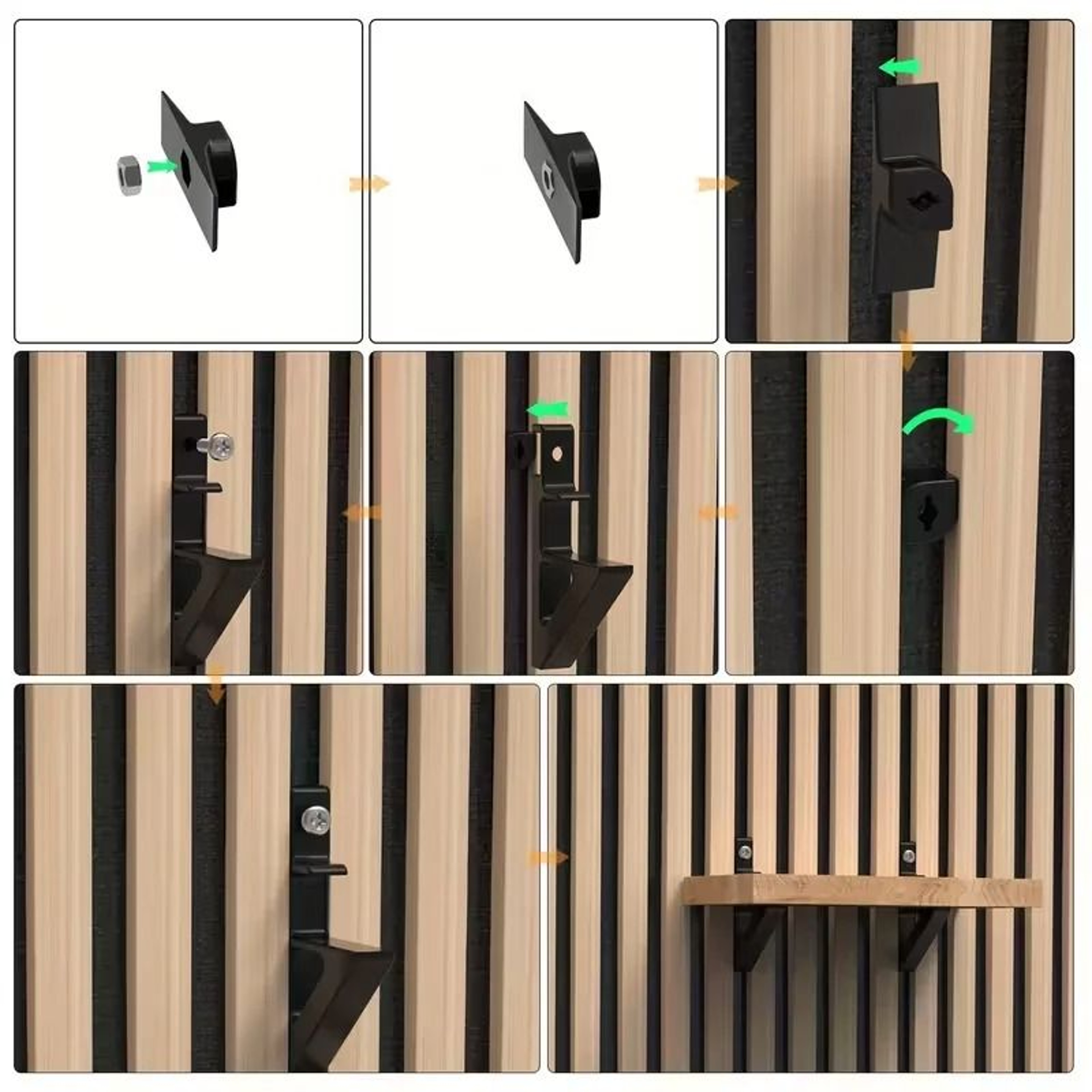 MultiPurpose Acoustic Panel Floating Shelves  NoDrill Display Brackets 4 Pcs 2