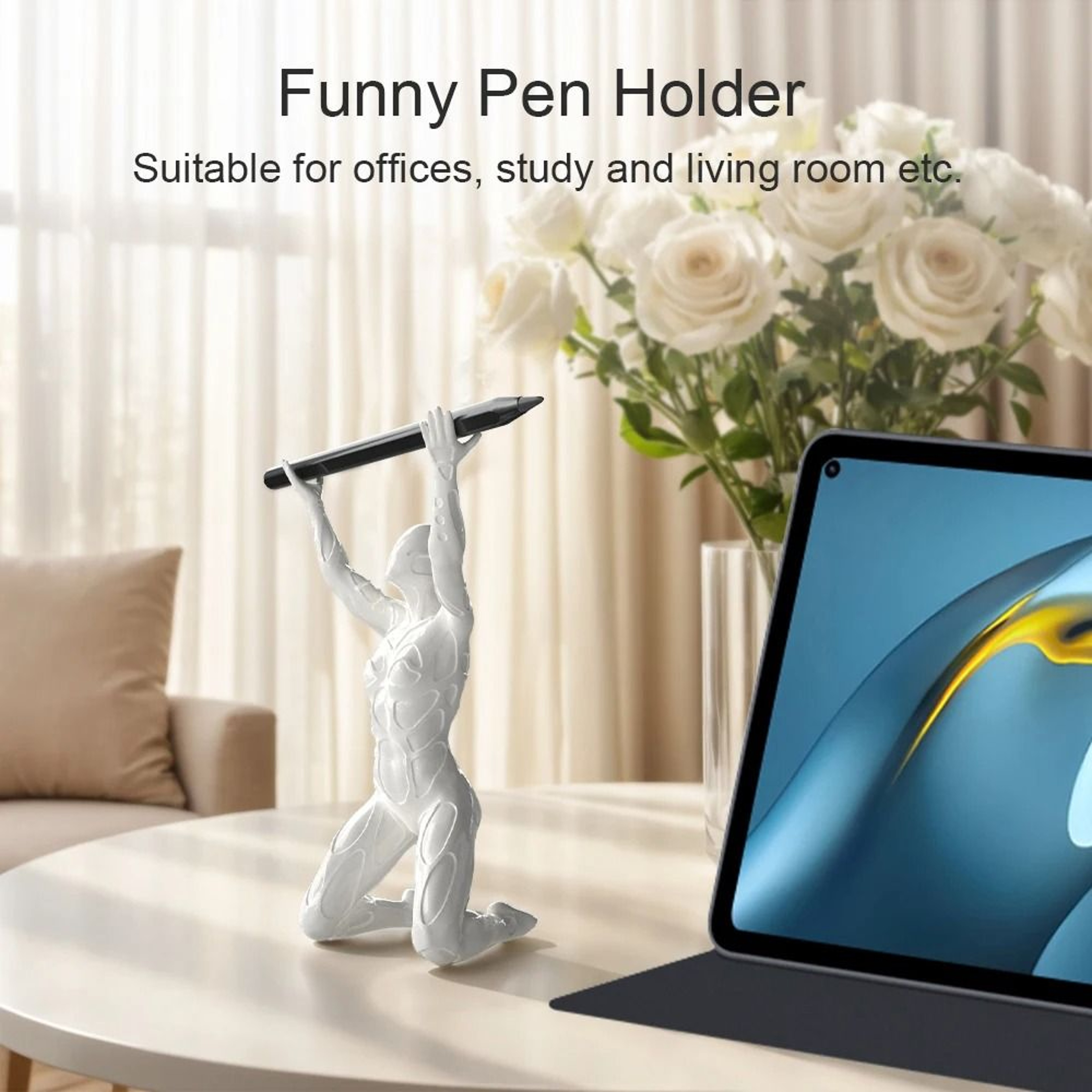 The King Kneeling Pen Holder  Funny Royal Desktop Sentry  Decor 1