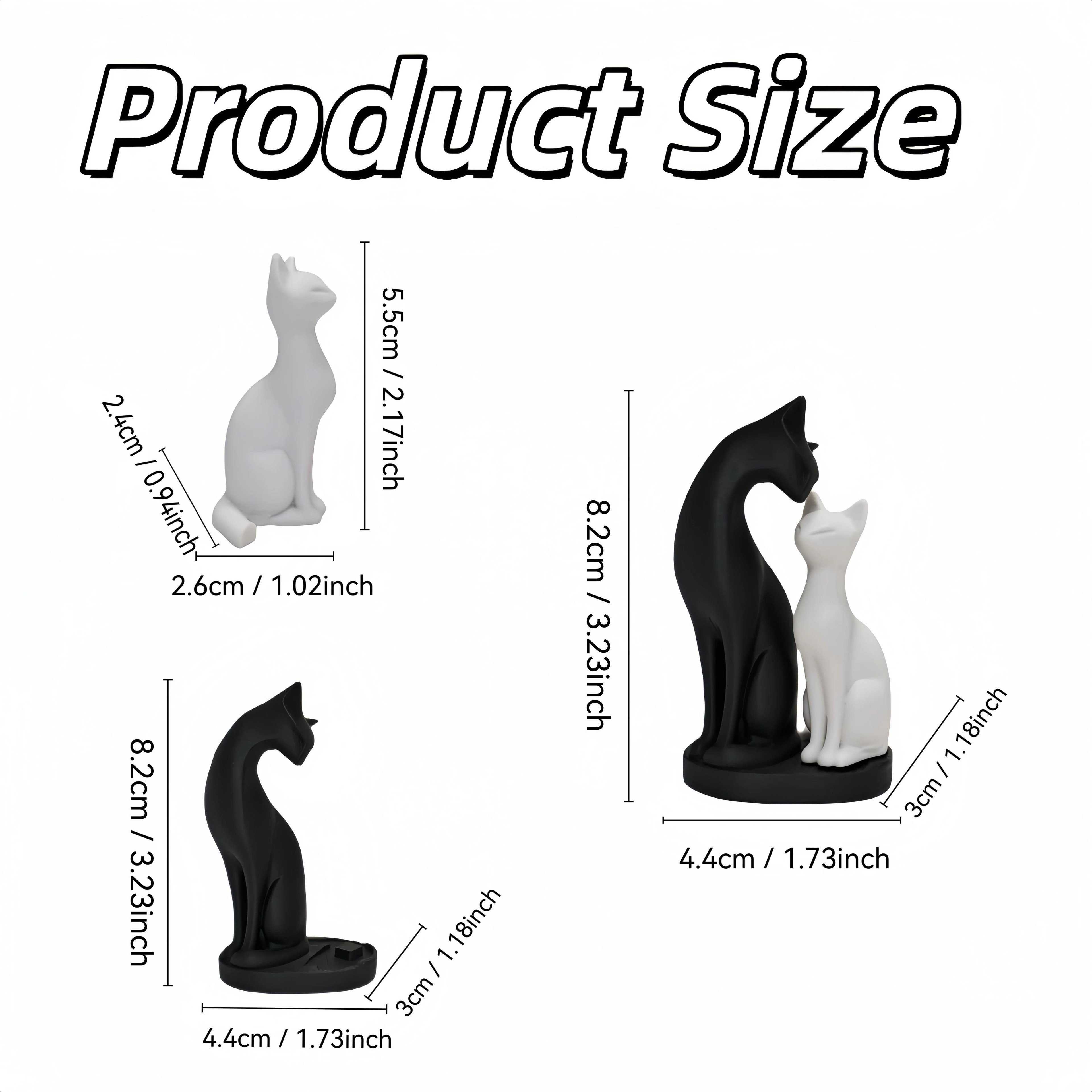 Elegant Silhouette Cat Sculptures  Modern Minimalist Feline Decor 5