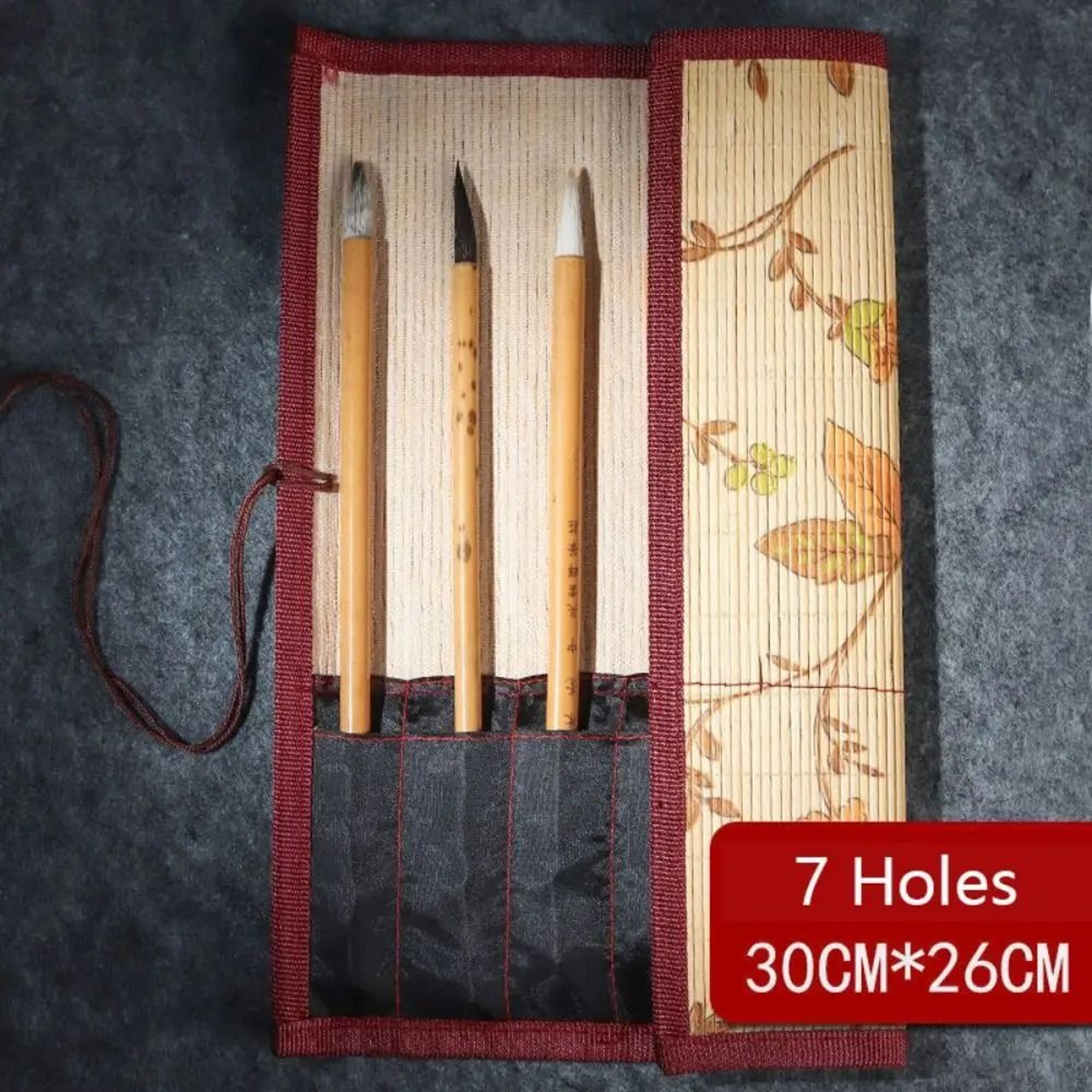 Bamboo RollUp Pen Case  Calligraphy Brush Curtain  HighYield Artistic Interaction Hub 9