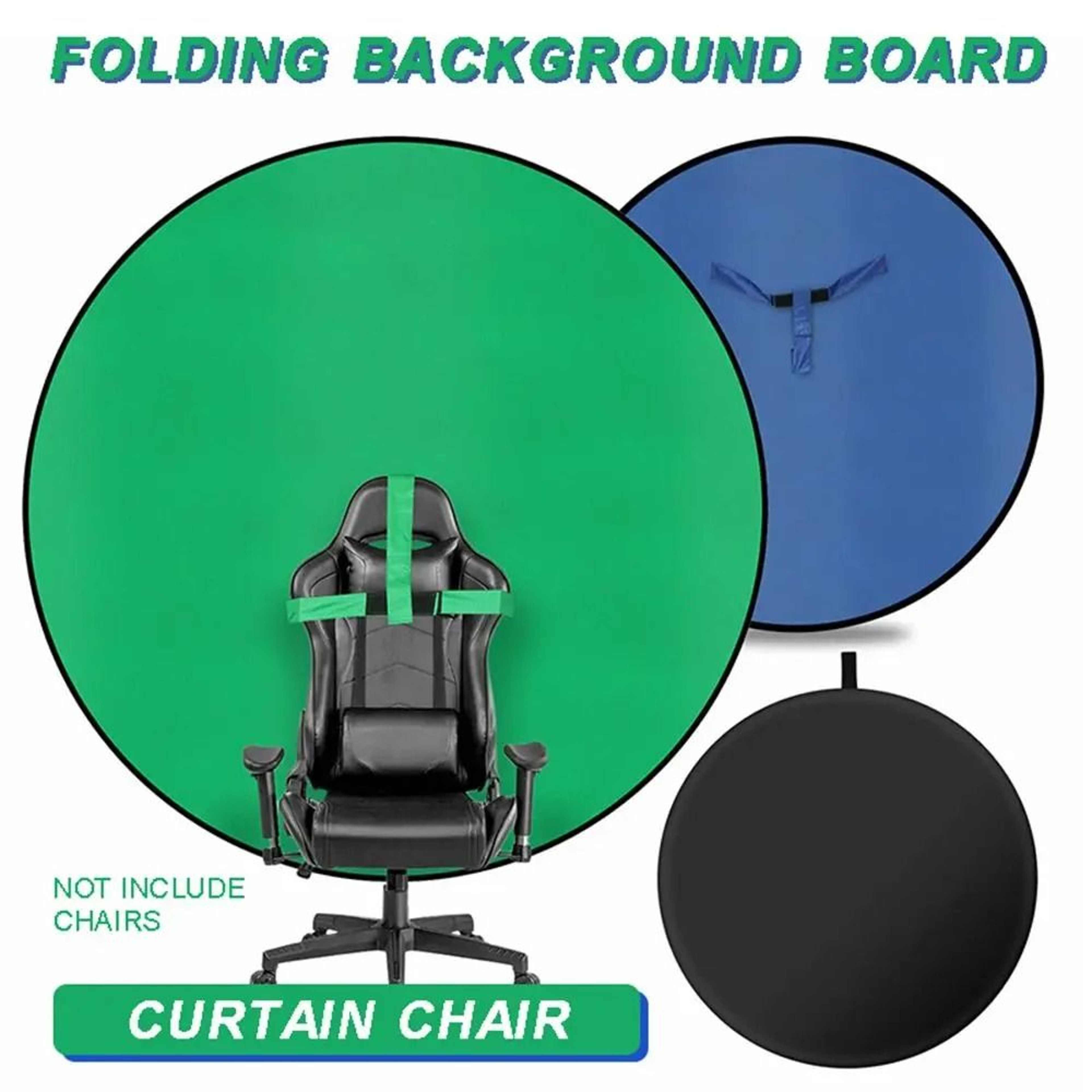 ChairMounted Chromakey Backdrop  BlueGreen DoubleSided Screen  HighYield Visual Interaction Hub 0