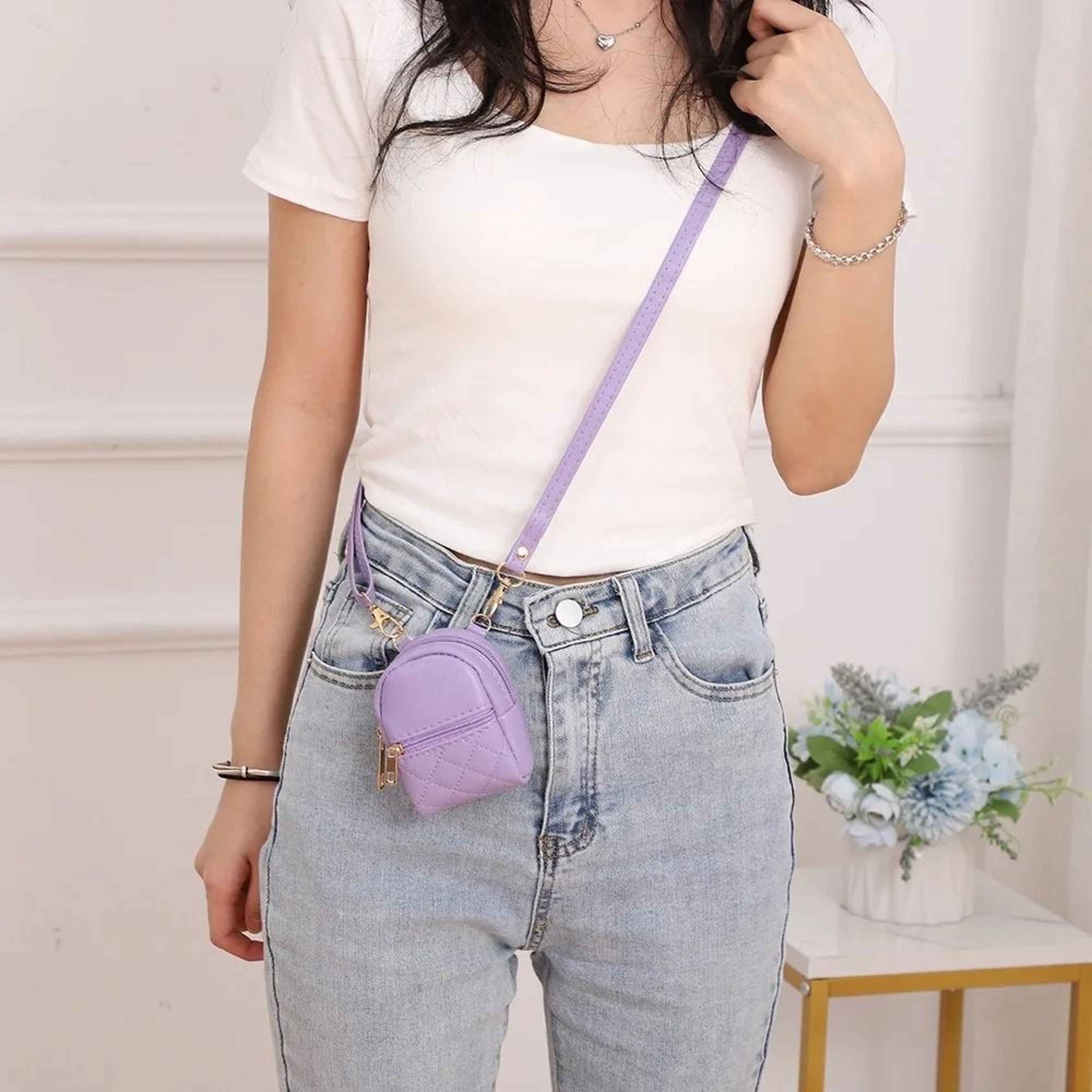 Portable PU Leather Coin Purse  Mini Crossbody Makeup Bag  HighYield Accessory Interaction Hub 0