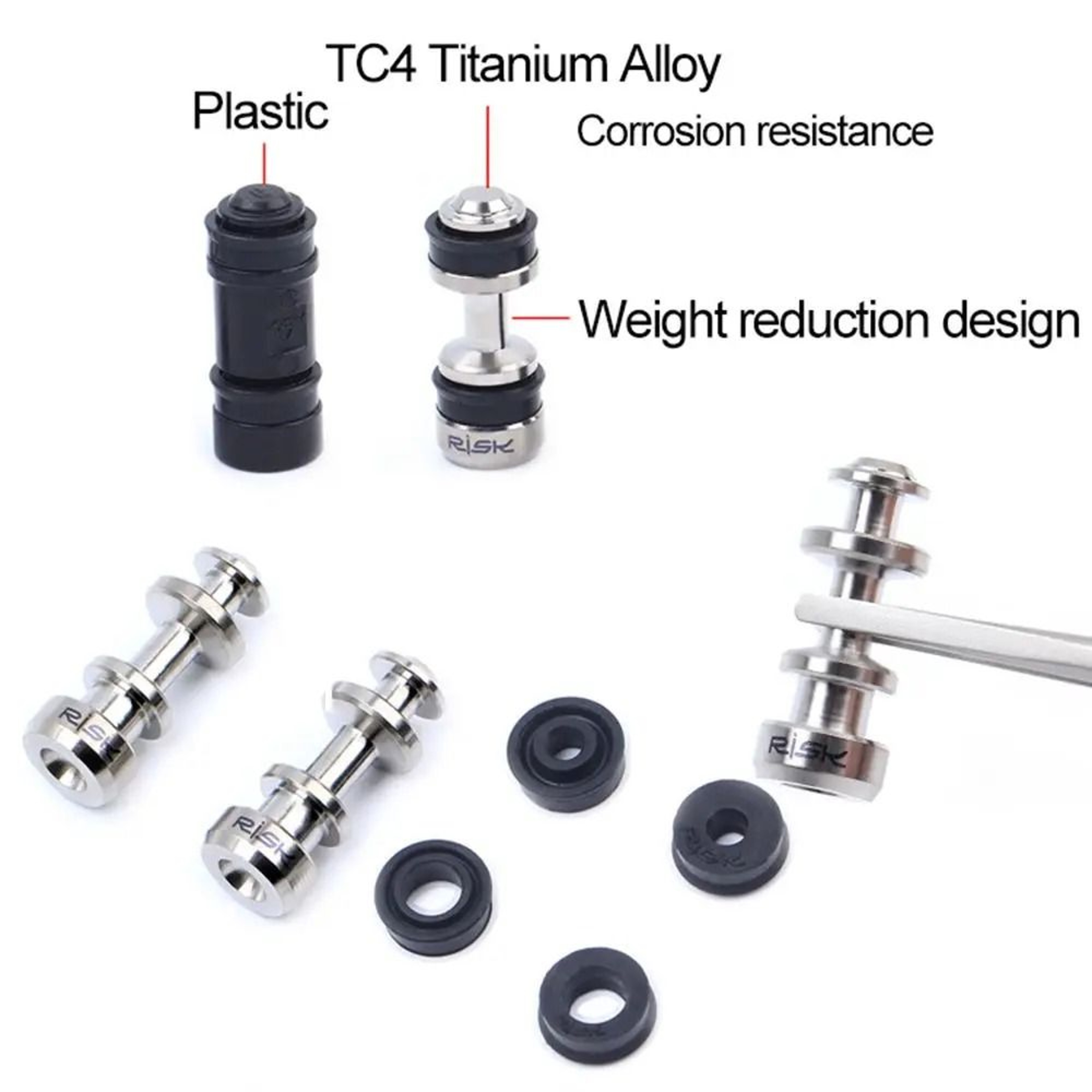 Titanium Brake Lever Piston  MTB Hydraulic Seal Repair Kit  HighYield Braking Interaction Hub 3