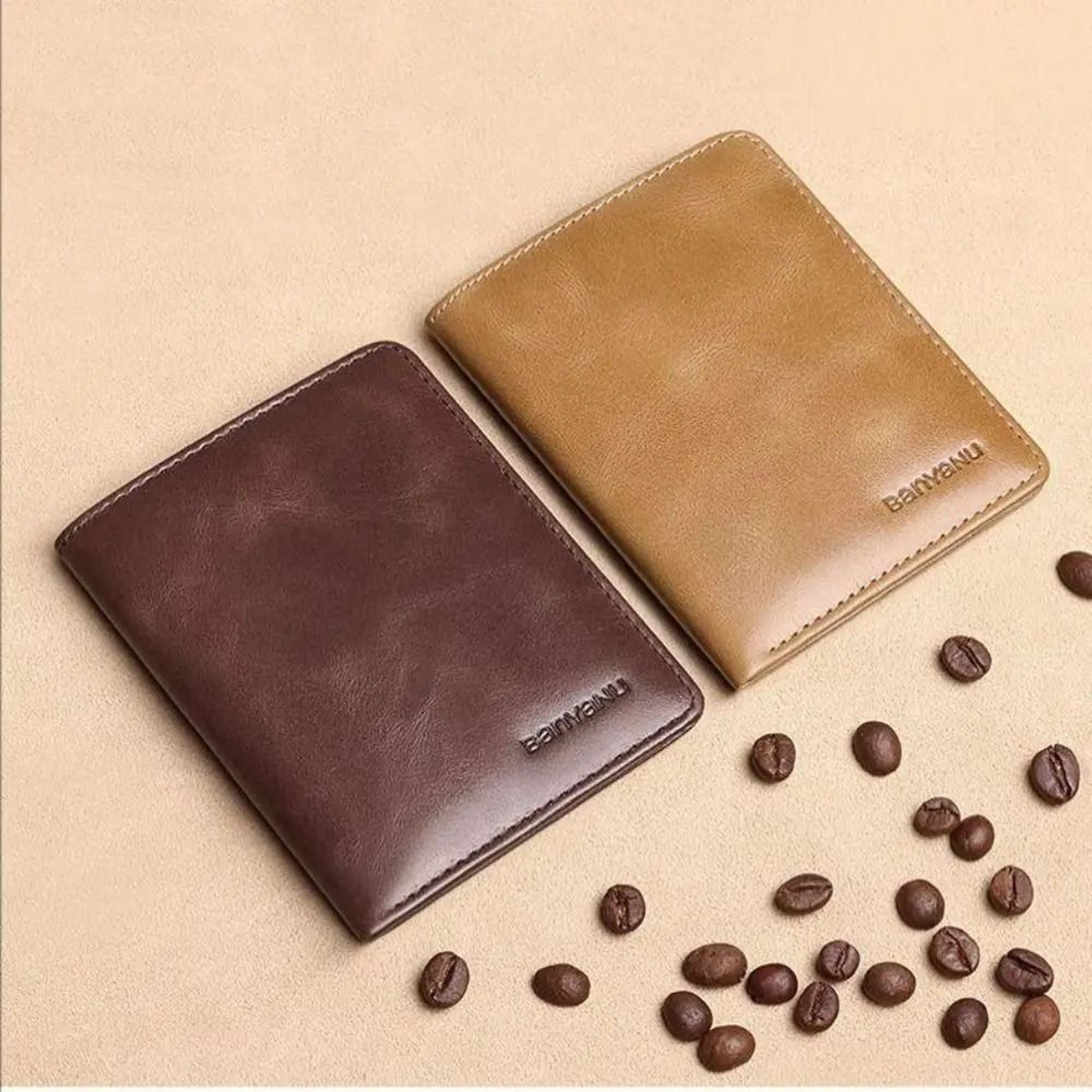 Vintage Leather Mini Wallet  RFID Blocking Money Clip  HighYield Financial Interaction Hub 0