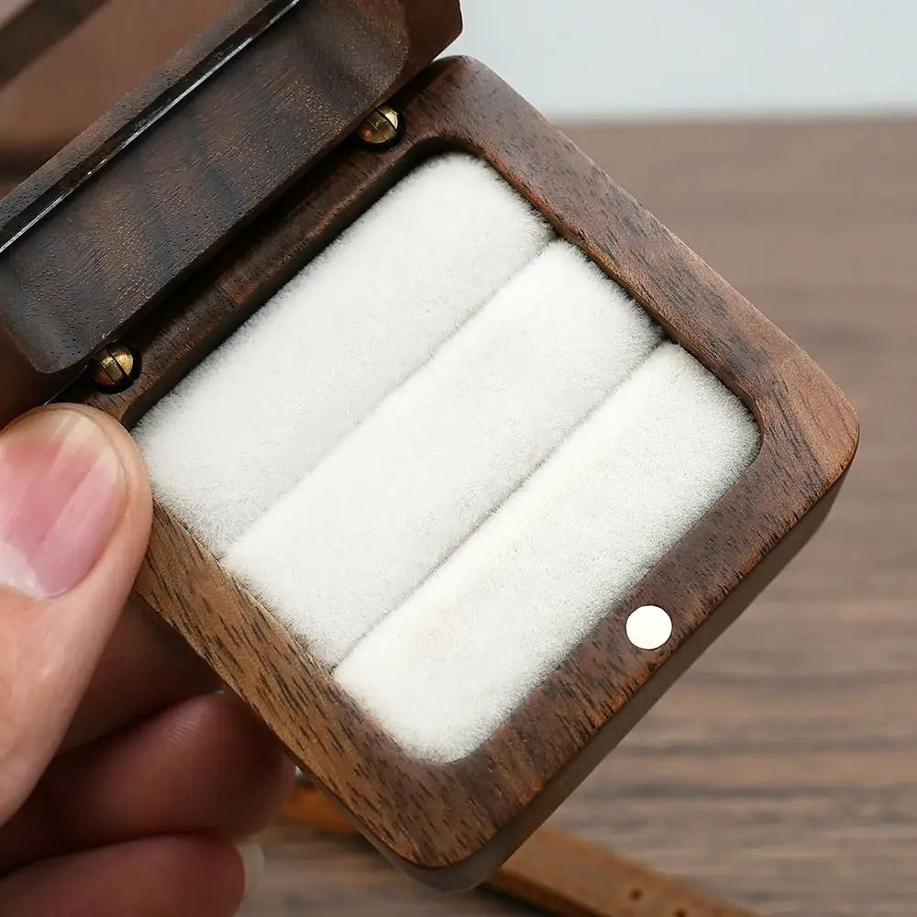 Wooden Lover Ring Box  Engagement  Wedding Display  HighYield Romantic Interaction Hub 1