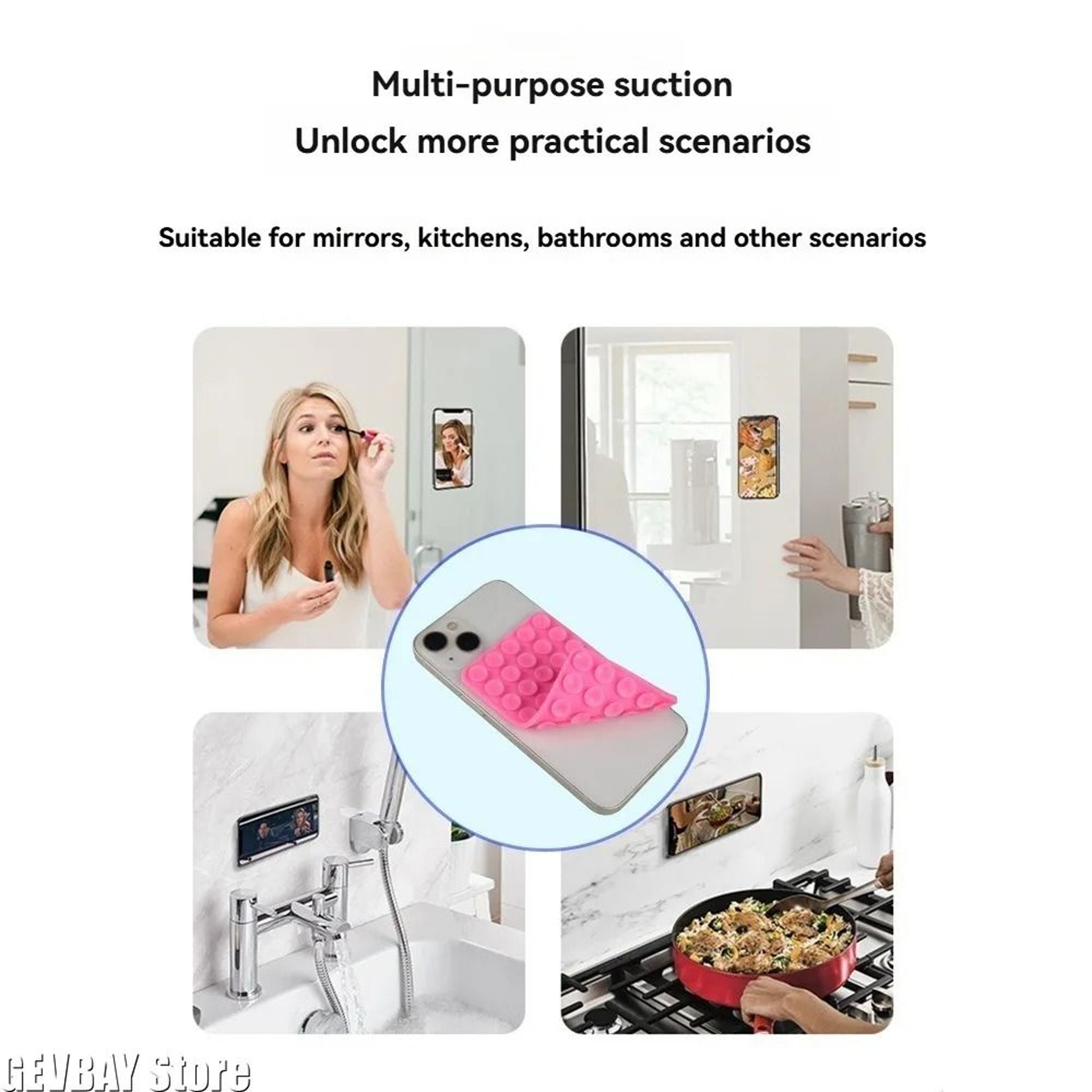 Suction Cup Phone Stand Interface  DoubleSided Silicone Grip  HighYield Device Interaction Hub 1