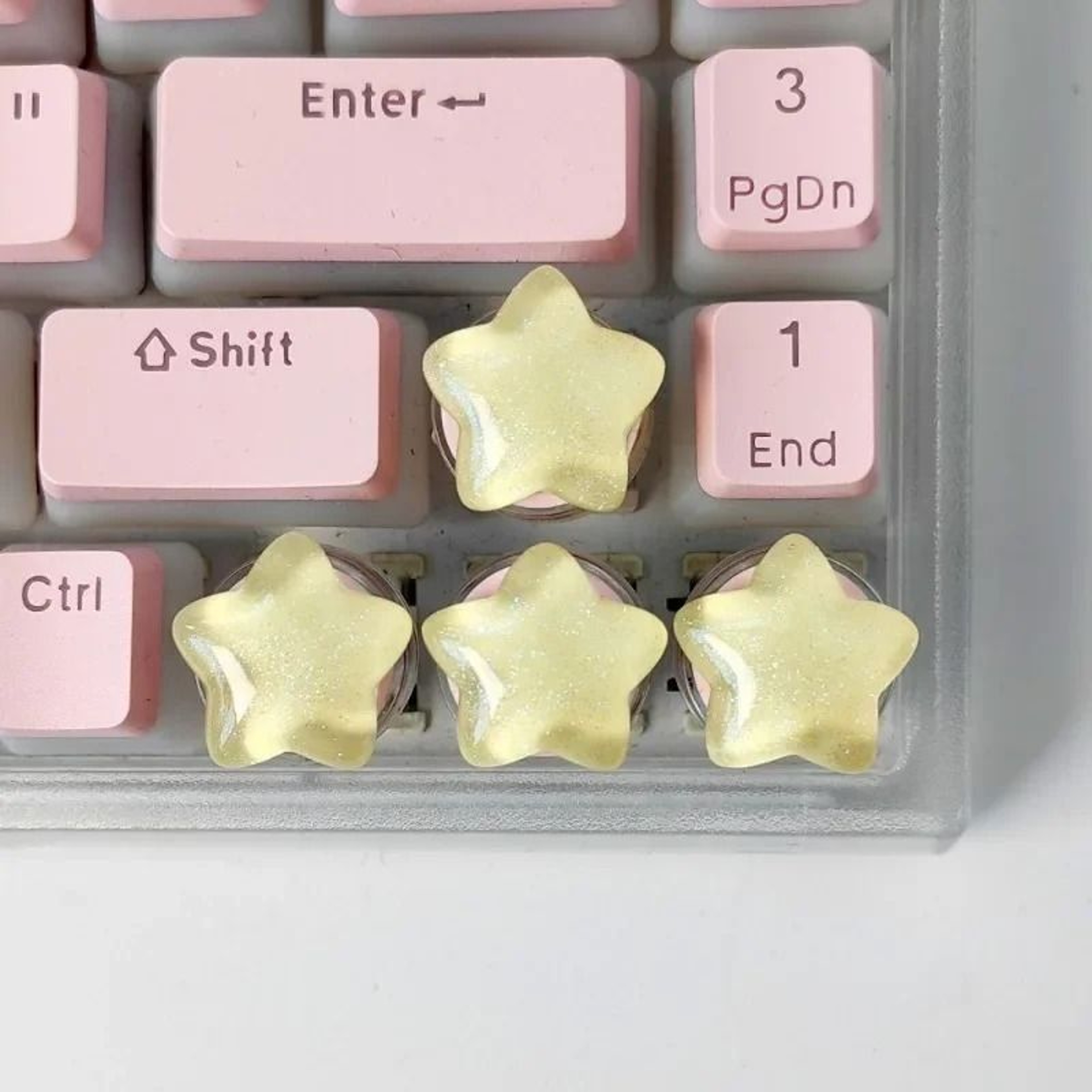 Cute Star Translucent Keycaps  4Unit Personalized Gift Set  HighYield Peripheral Interaction Hub 1