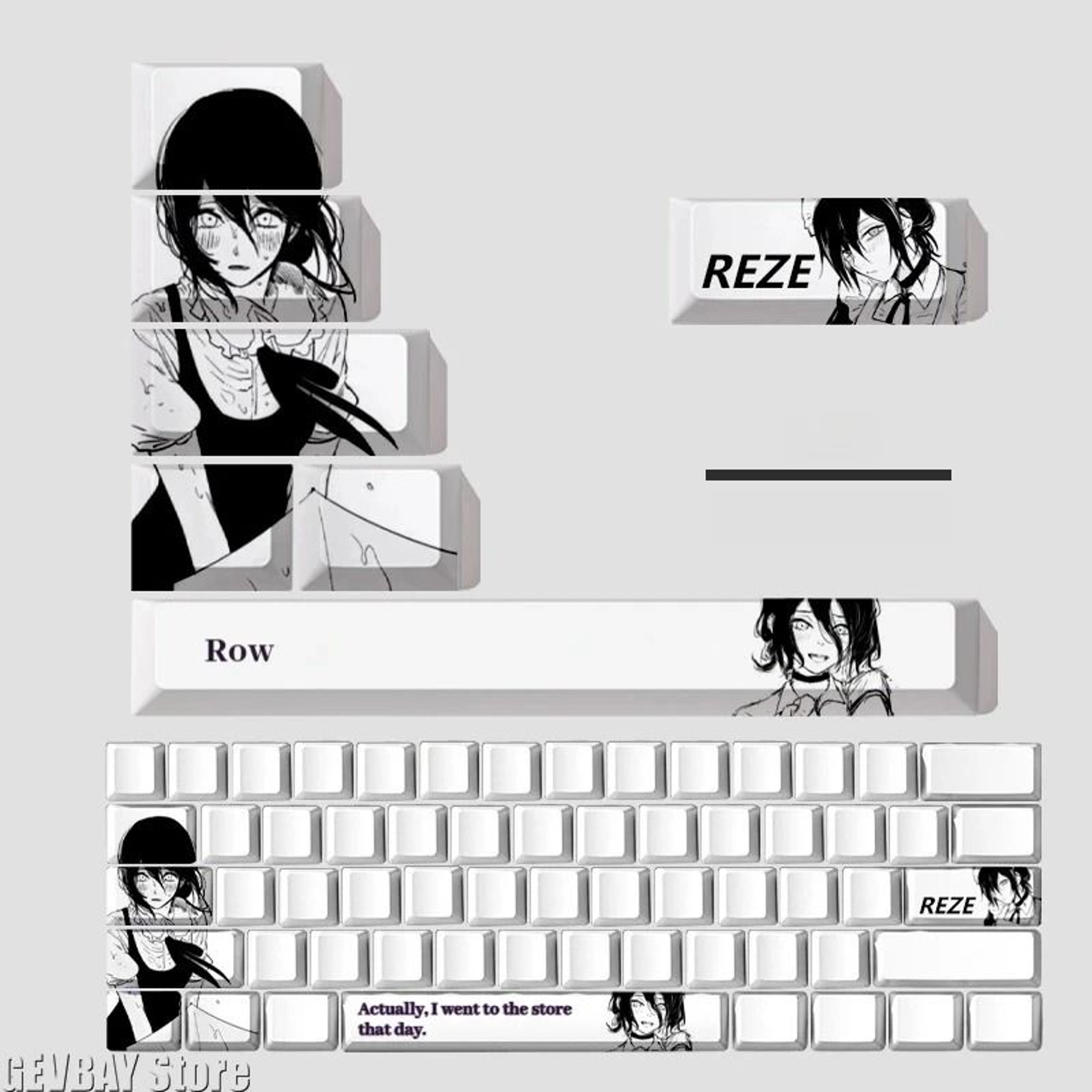 Reze Personality Anime Keycaps  Chainsaw Theme PBT Set  HighYield Peripheral Interaction Hub 0