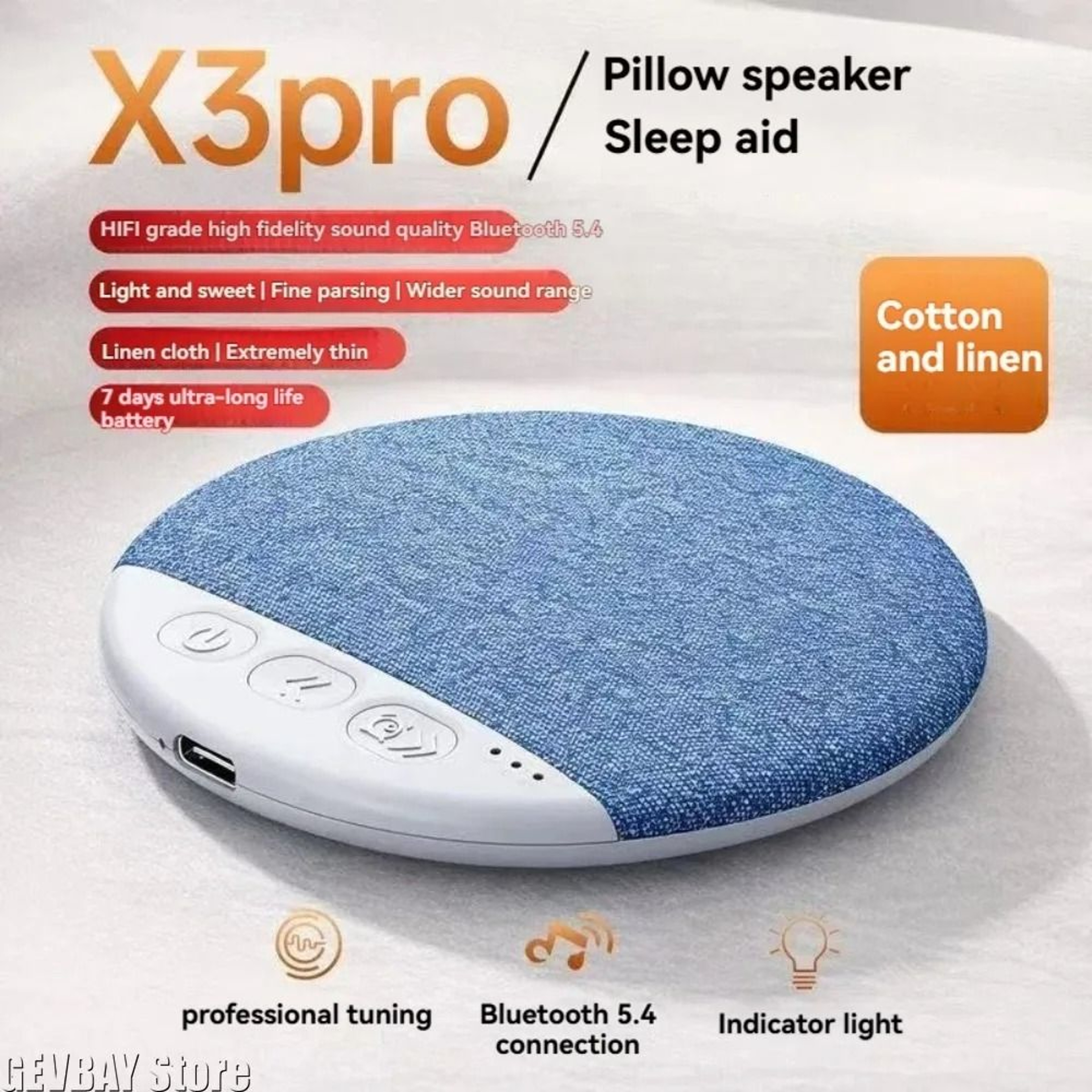 X3pro Precision Pillow Speaker  Bluetooth 54 Sleep Interface  HighYield Somatic Interaction Hub 1