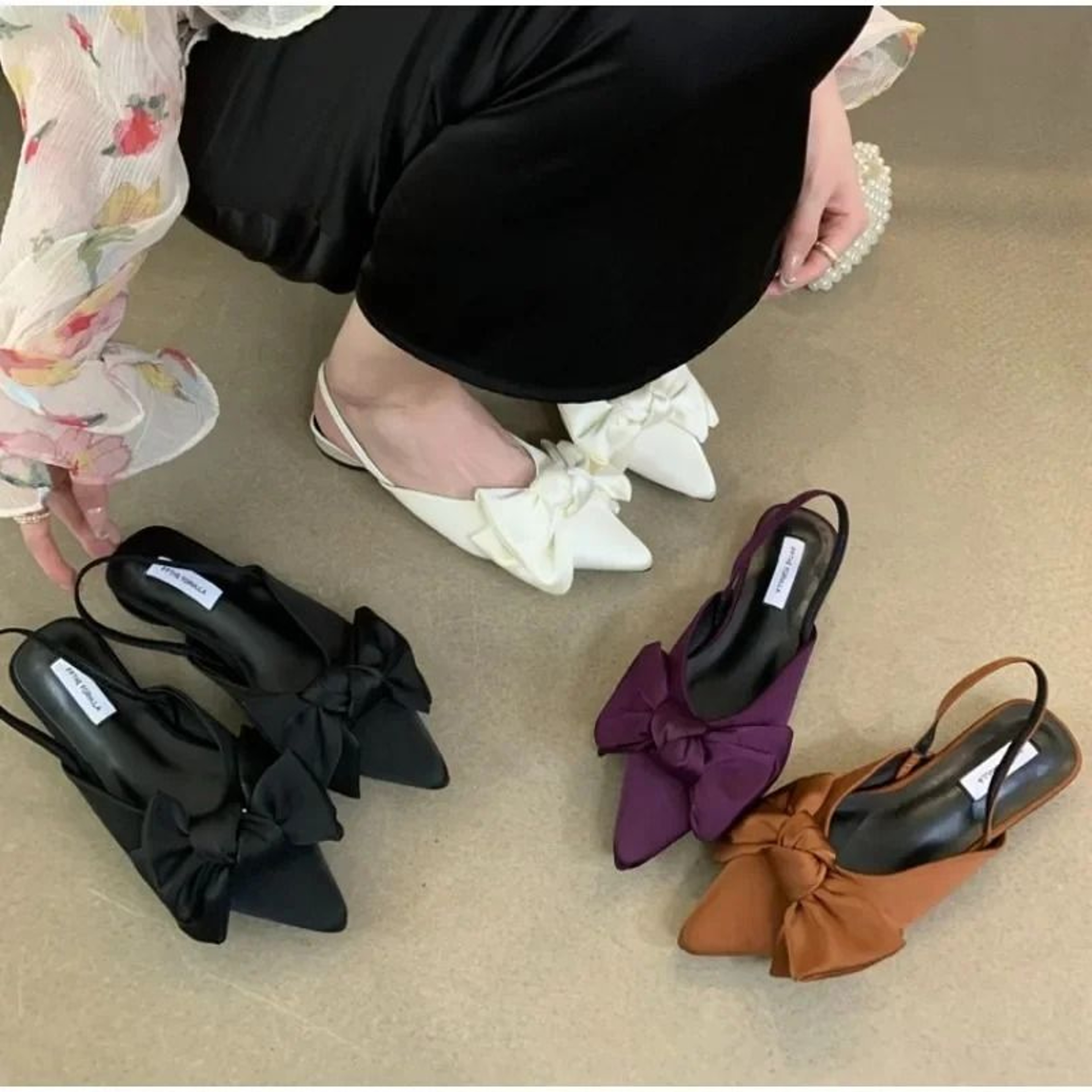 Designer Bow Pointed Toe Sandals  Elegant Slingback Heels  HighYield Summer Aesthetic Interaction H
