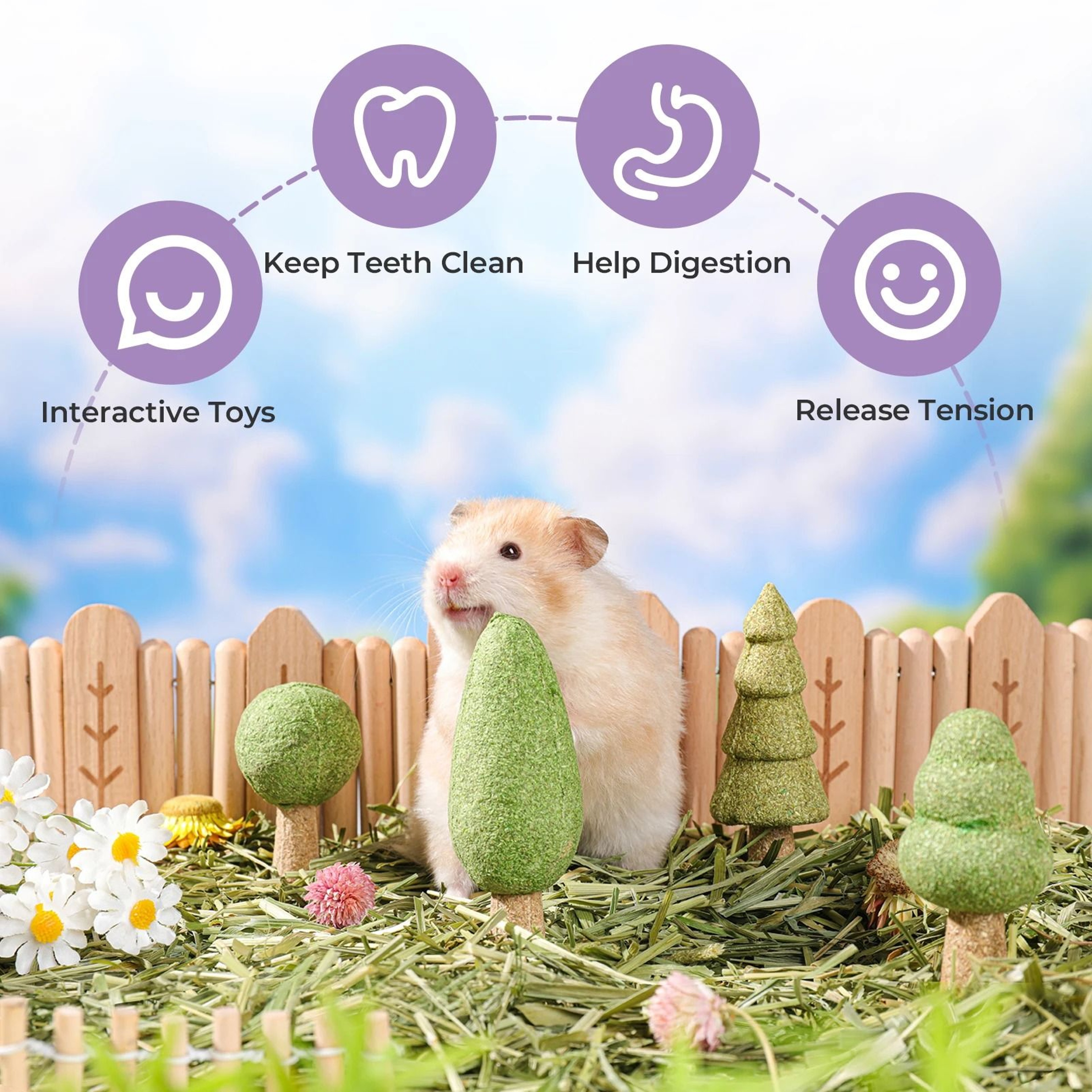 Natural Edible Small Pet Chews  Enrichment Dental Interface  HighYield Foraging Interaction Hub 4