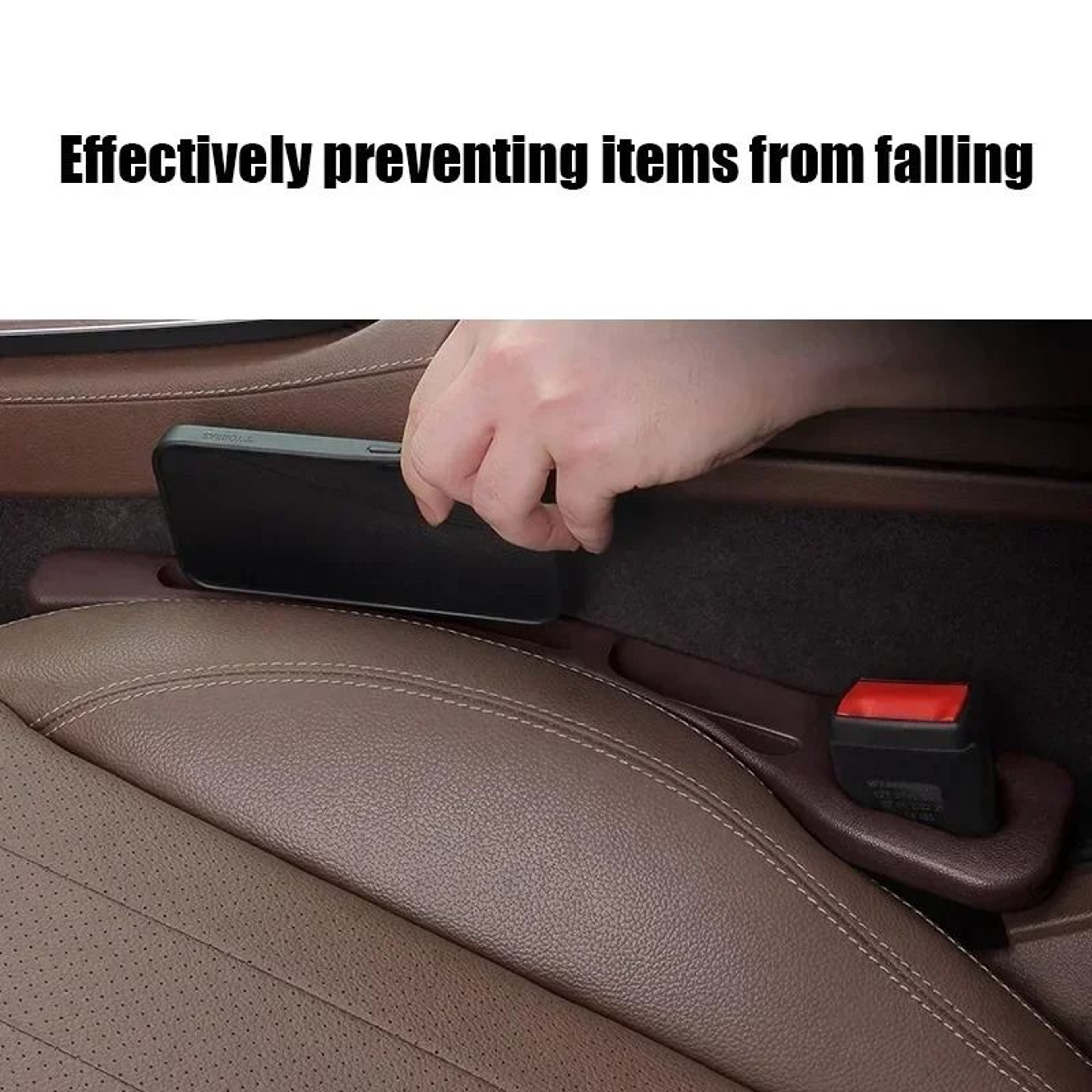 PU Leather Car Seat Gap Filler  Organizer 2Pack 3