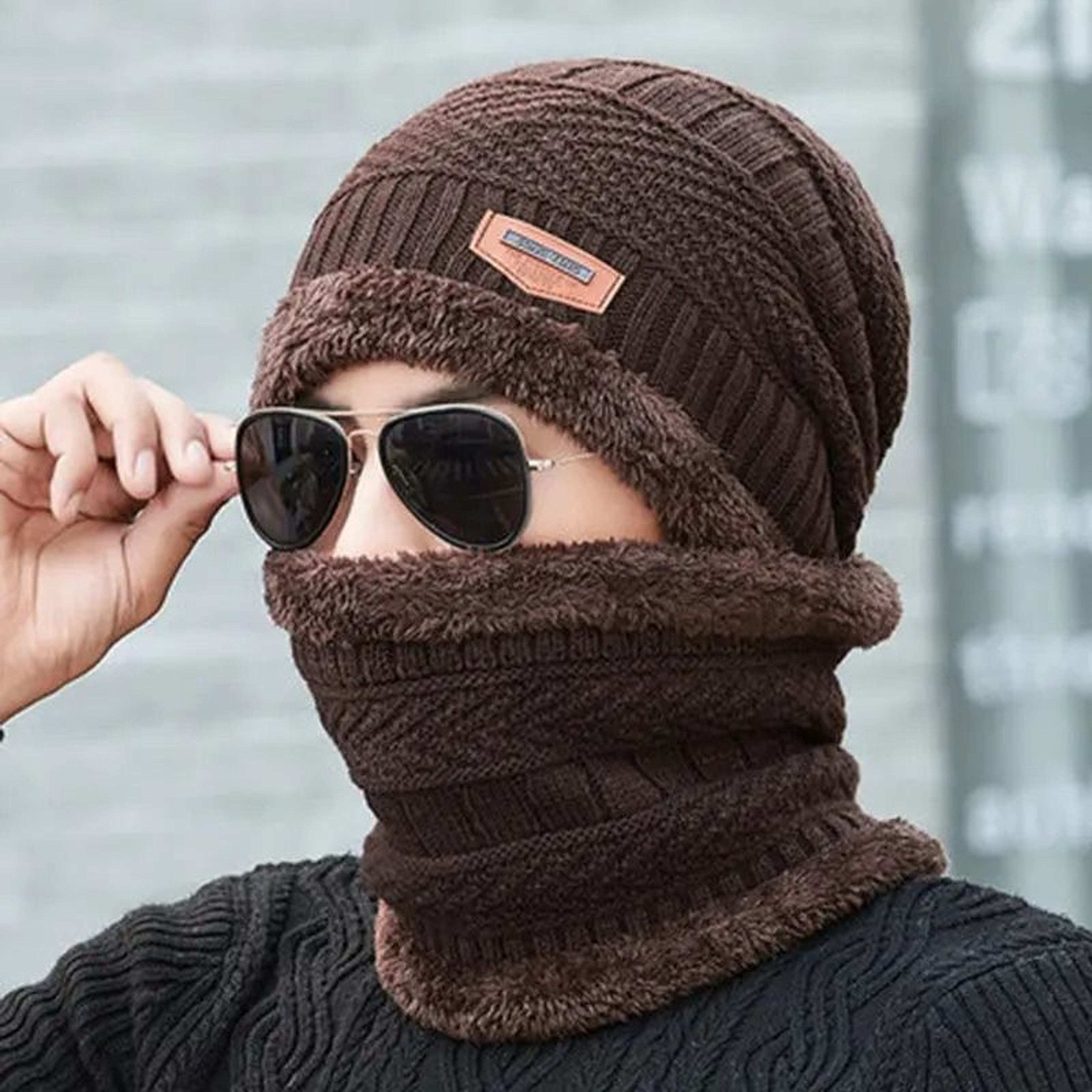 2in1 Thermal Fleece Beanie  Neck Gaiter Set 9