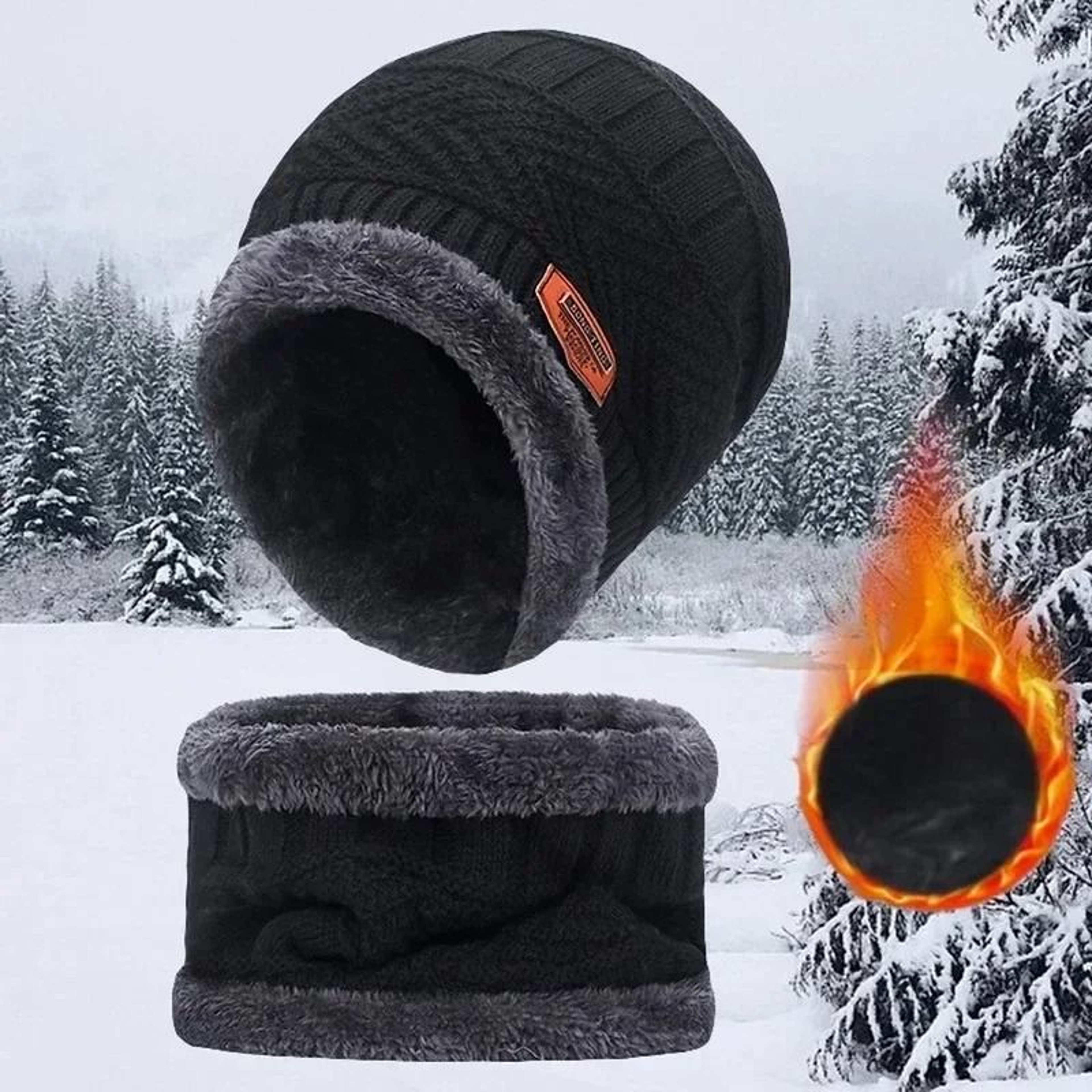 2in1 Thermal Fleece Beanie  Neck Gaiter Set 5
