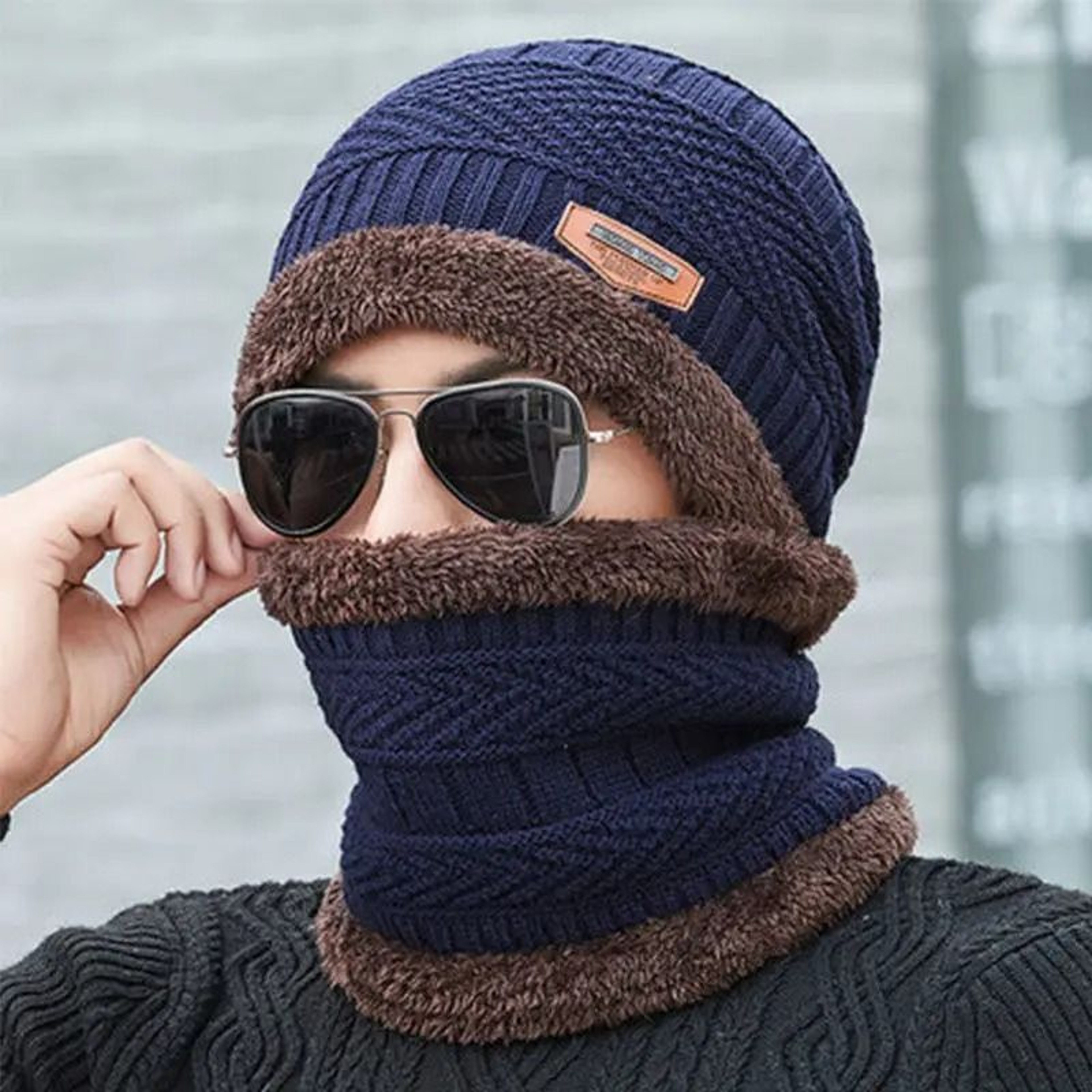 2in1 Thermal Fleece Beanie  Neck Gaiter Set 8