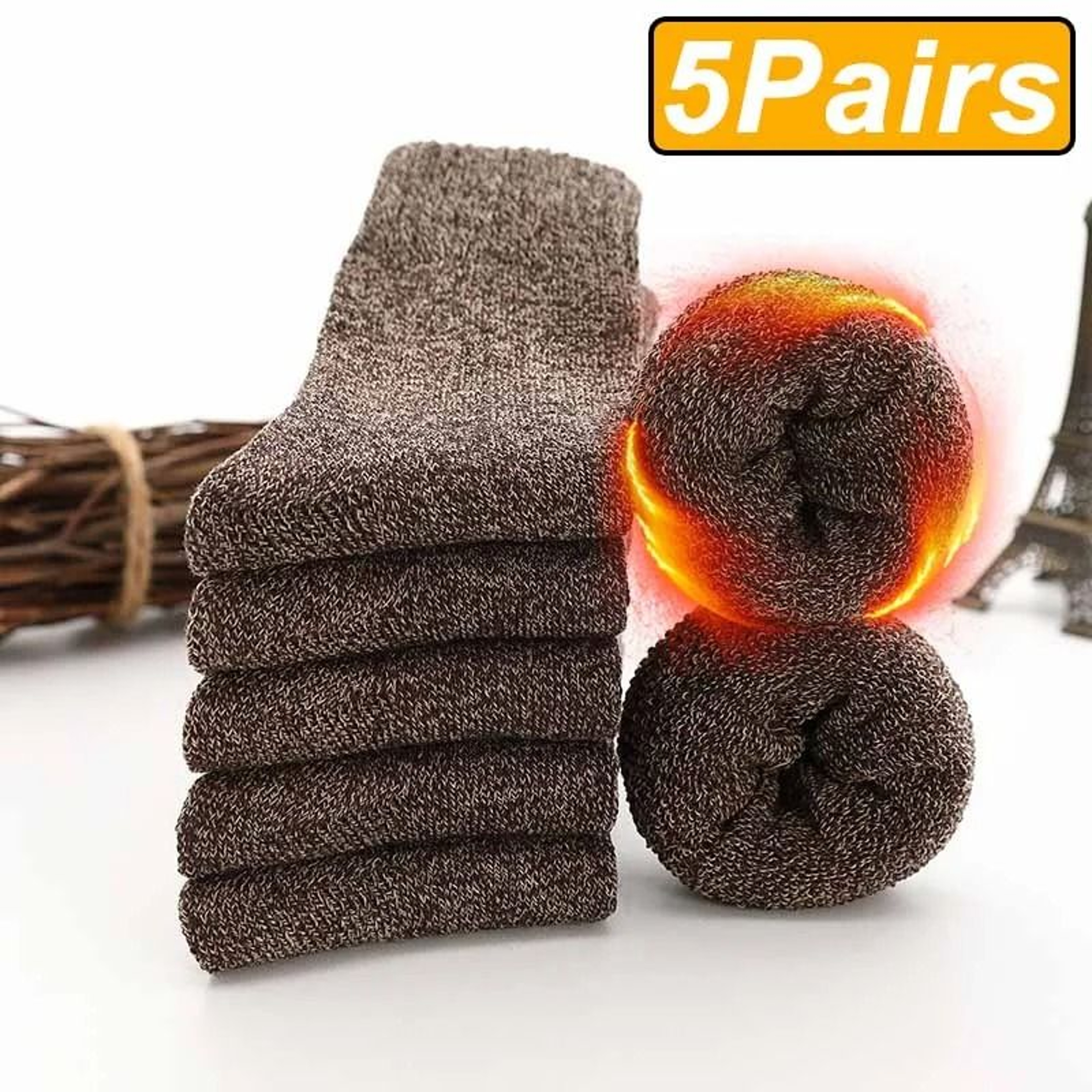 HeavyDuty Thermal Terry Winter Socks 5Pair Set 10