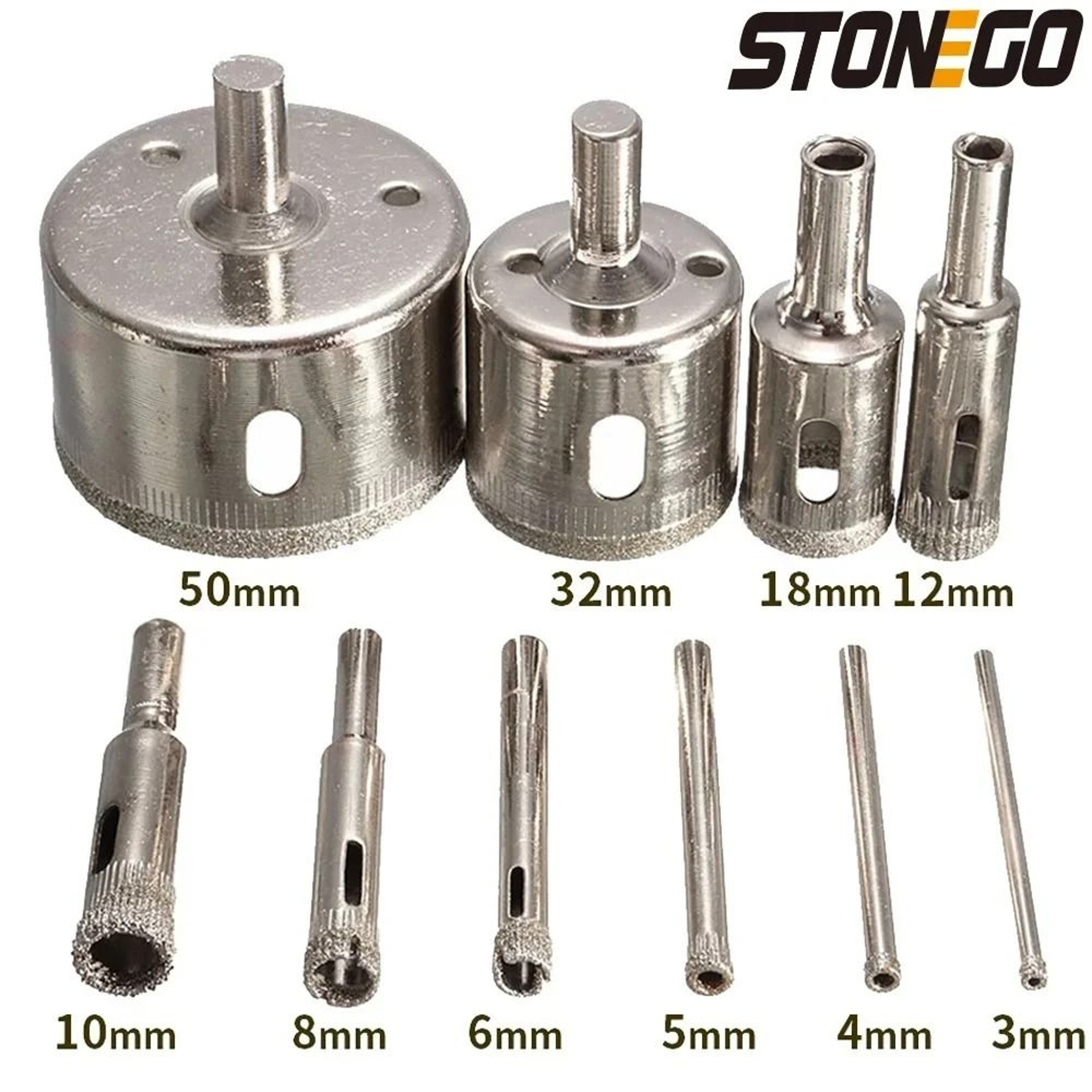 10Piece DiamondCoated Core Drill Bit Set 0