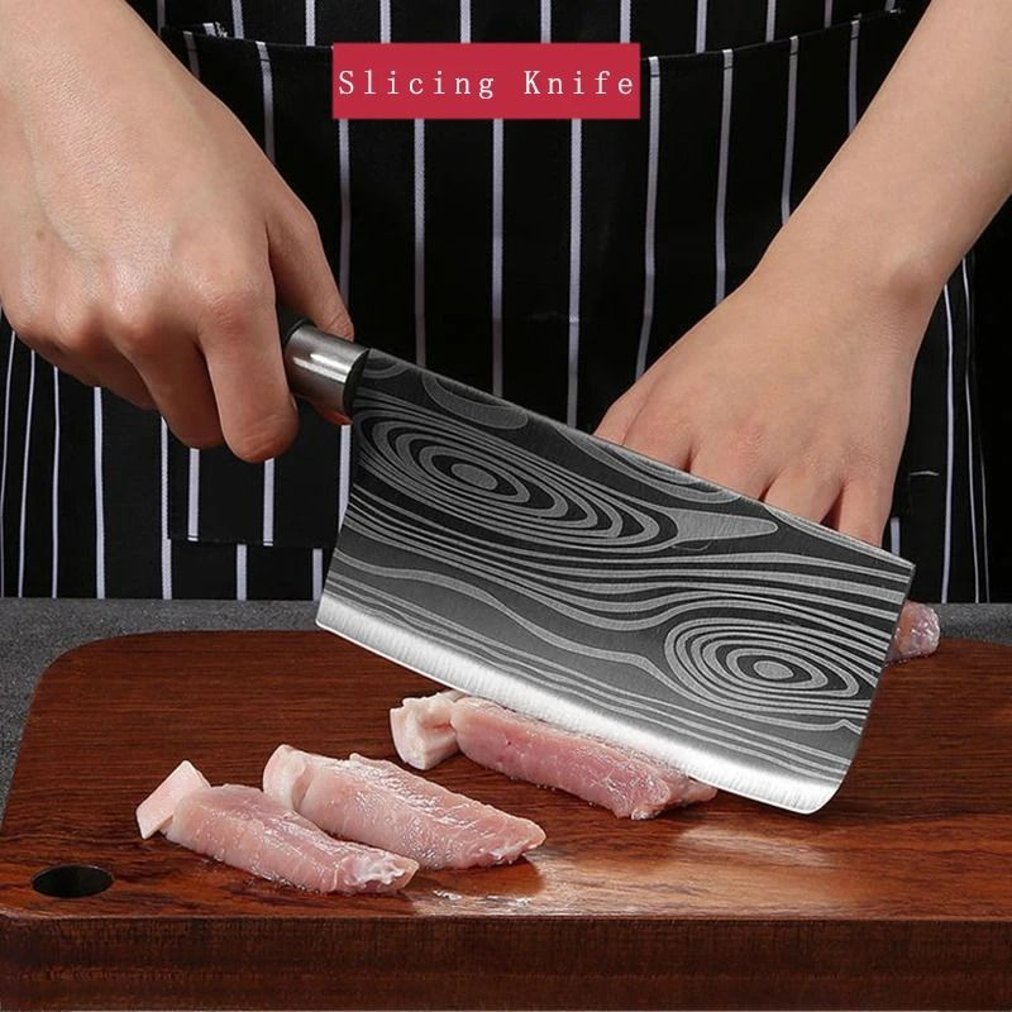 Laser Damascus Kitchen Knife  Culinary Tool Set 8