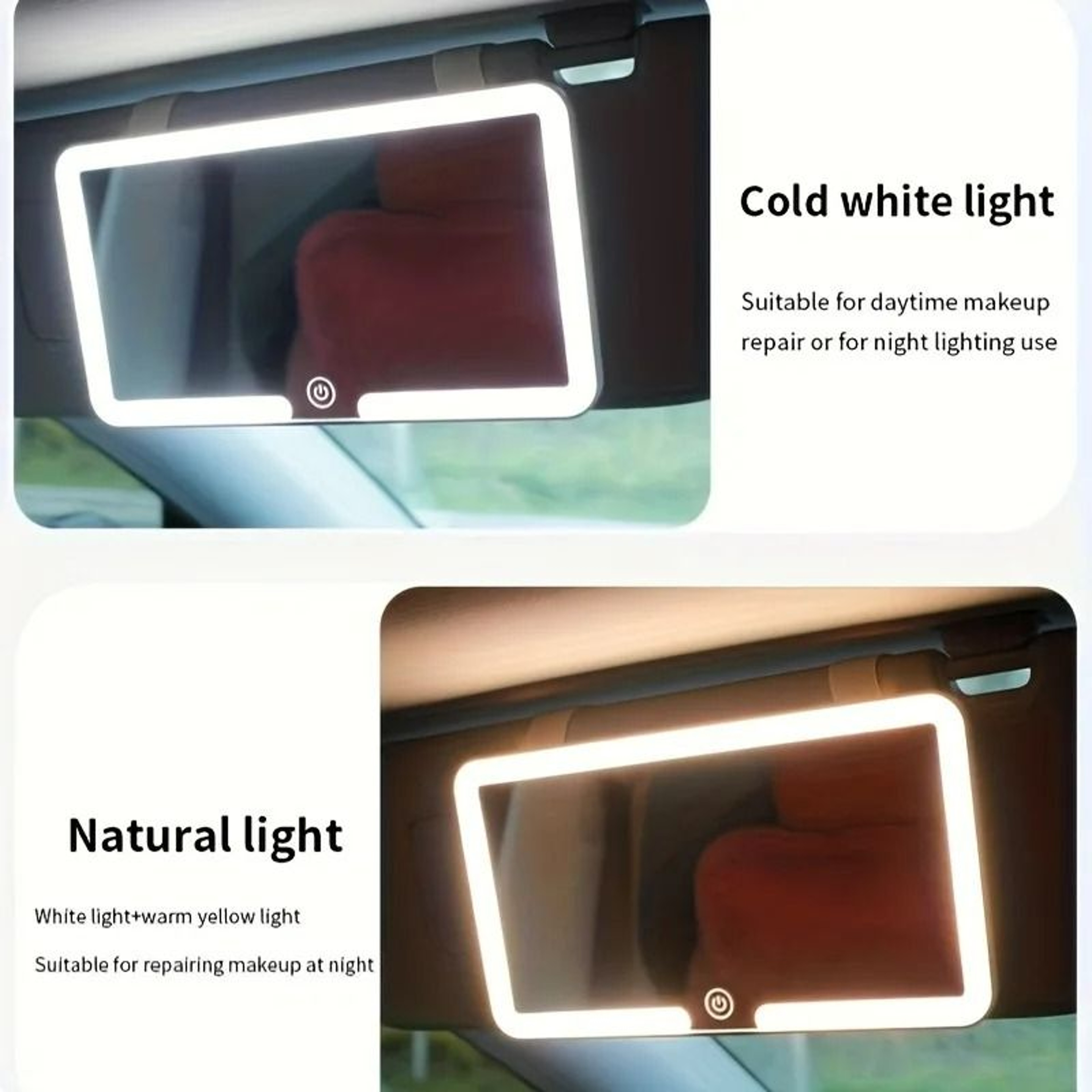 Universal Rechargeable HD LED Car Vanity Mirror 2