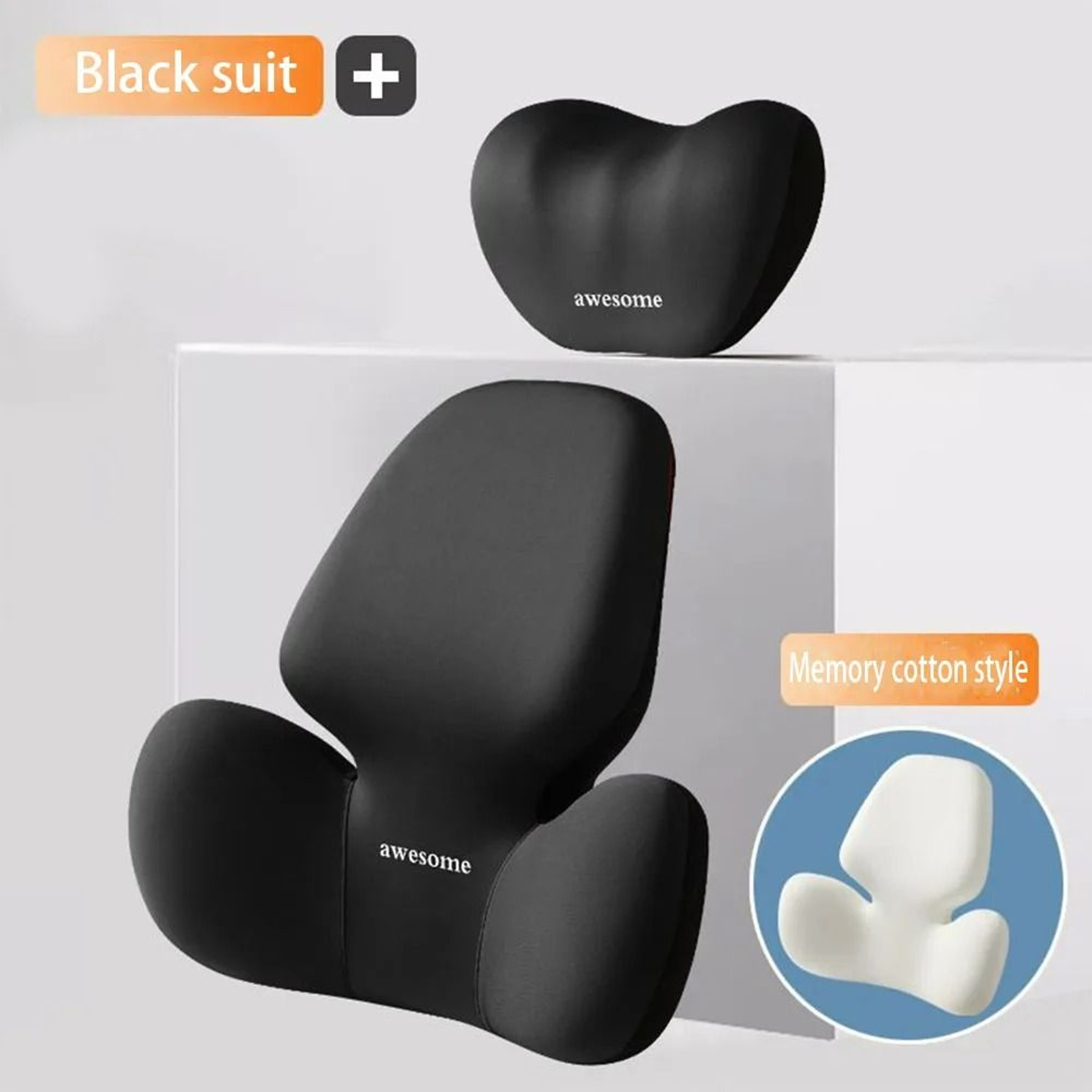 Ergonomic Memory Foam Lumbar  Neck Support Set 11