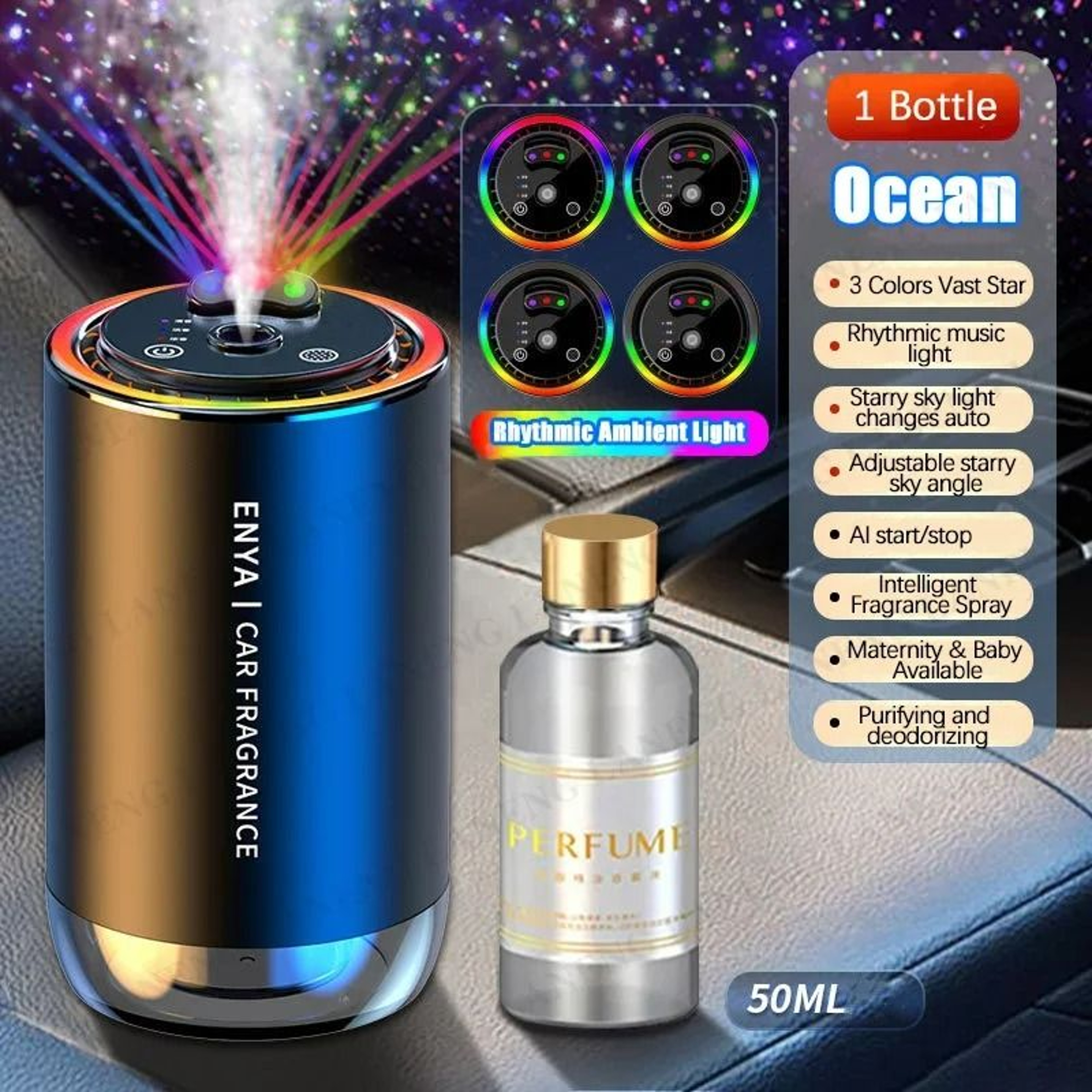 Rechargeable Smart Car Aromatherapy Diffuser 9
