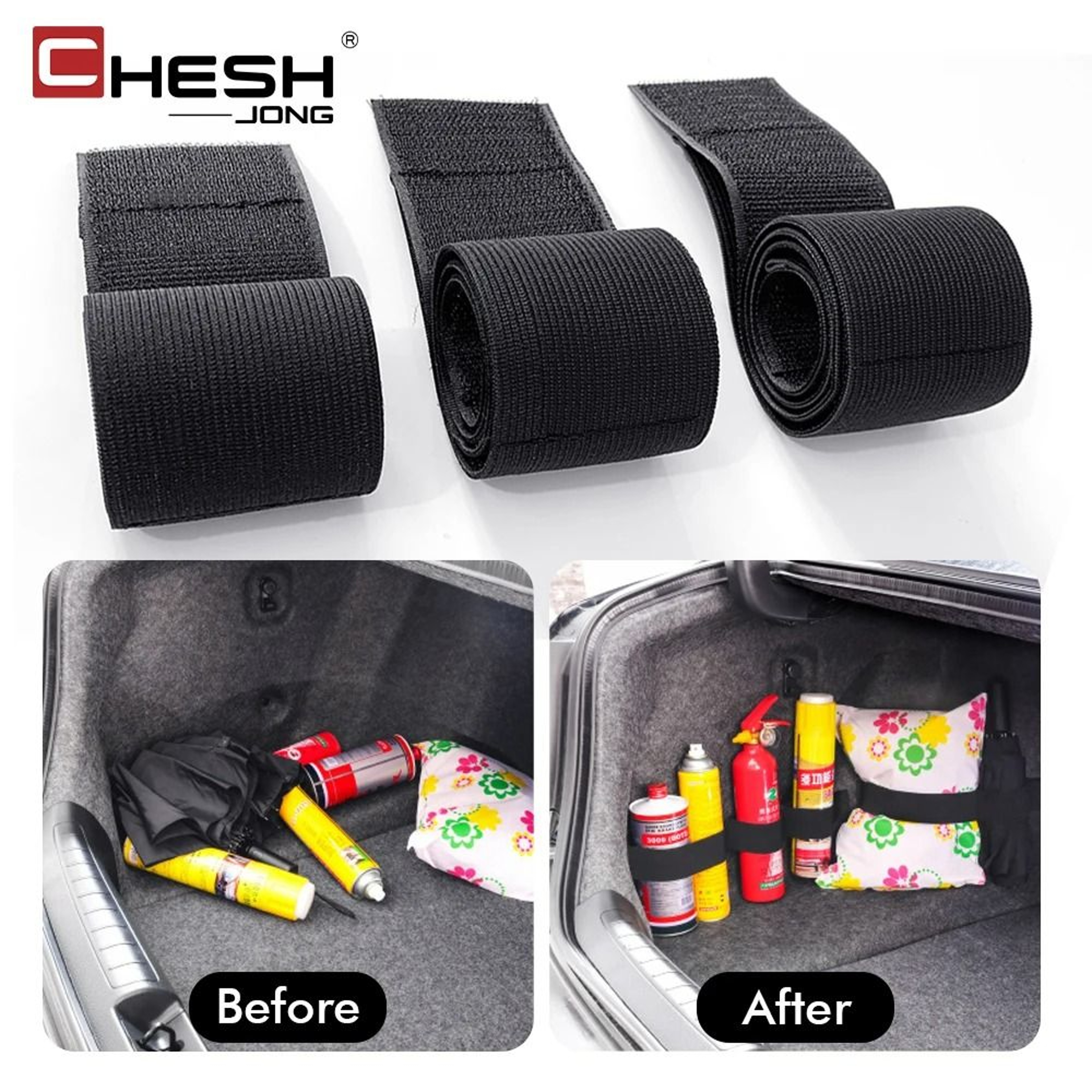 HeavyDuty Car Trunk Fixing Belts 4