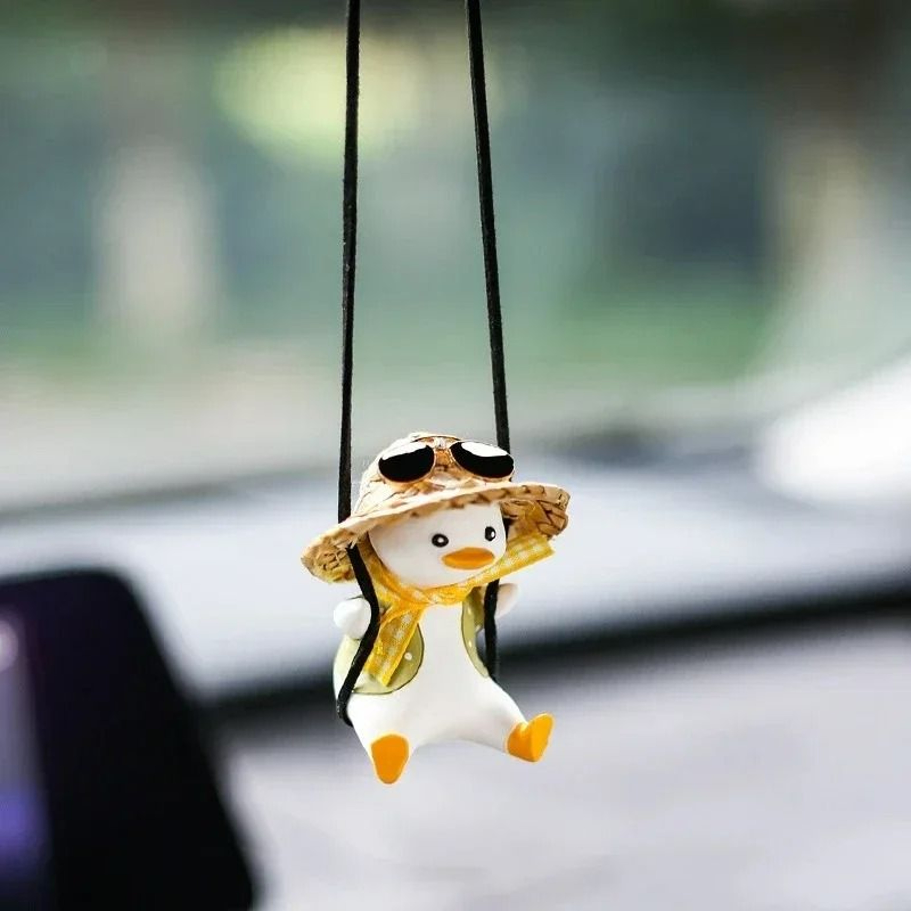 Sitting Swing Duck Car Rearview Mirror Pendant 6