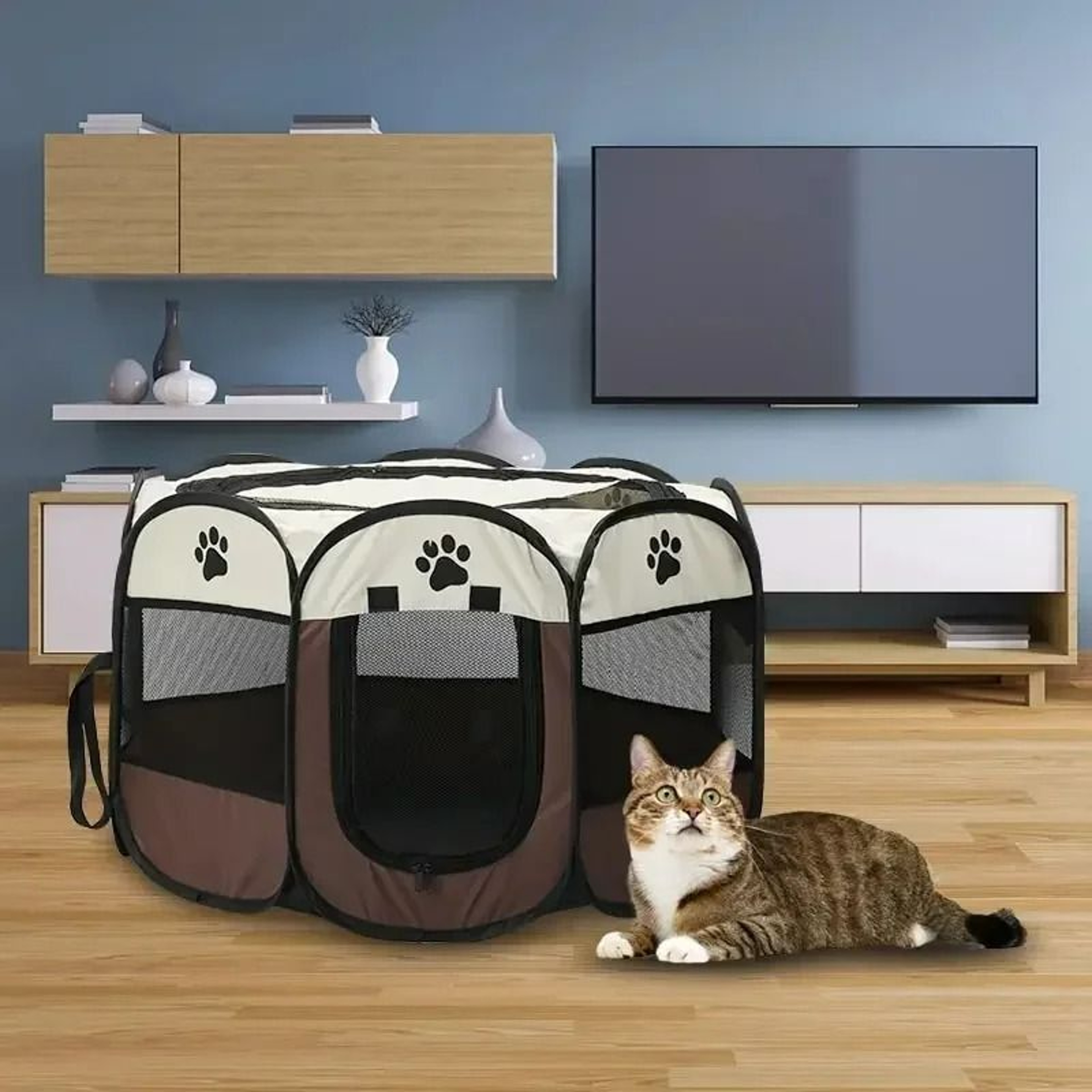 Portable Octagonal Pet Playpen  Foldable Shelter 1