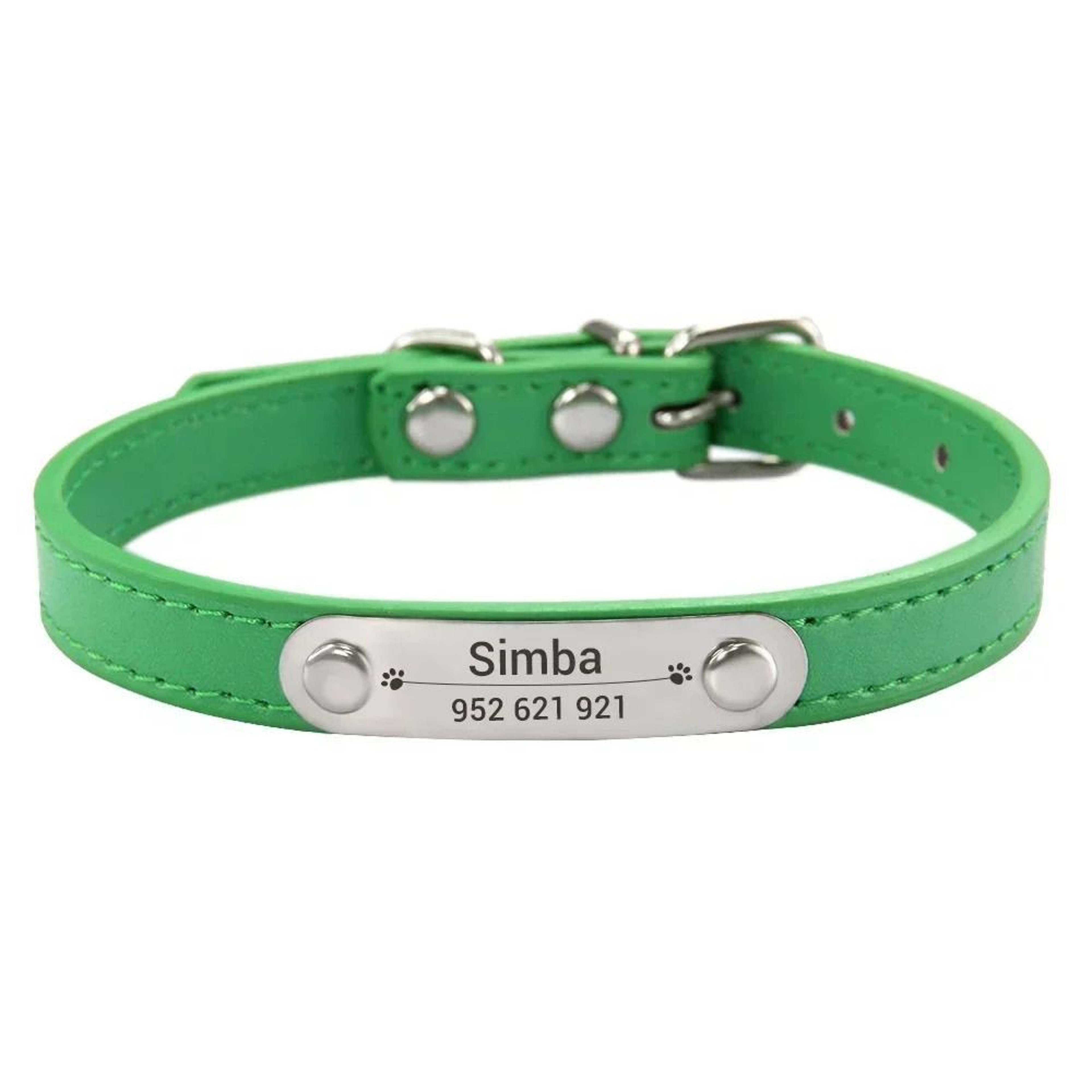 Executive Personalized ID Leather Pet Collar 6