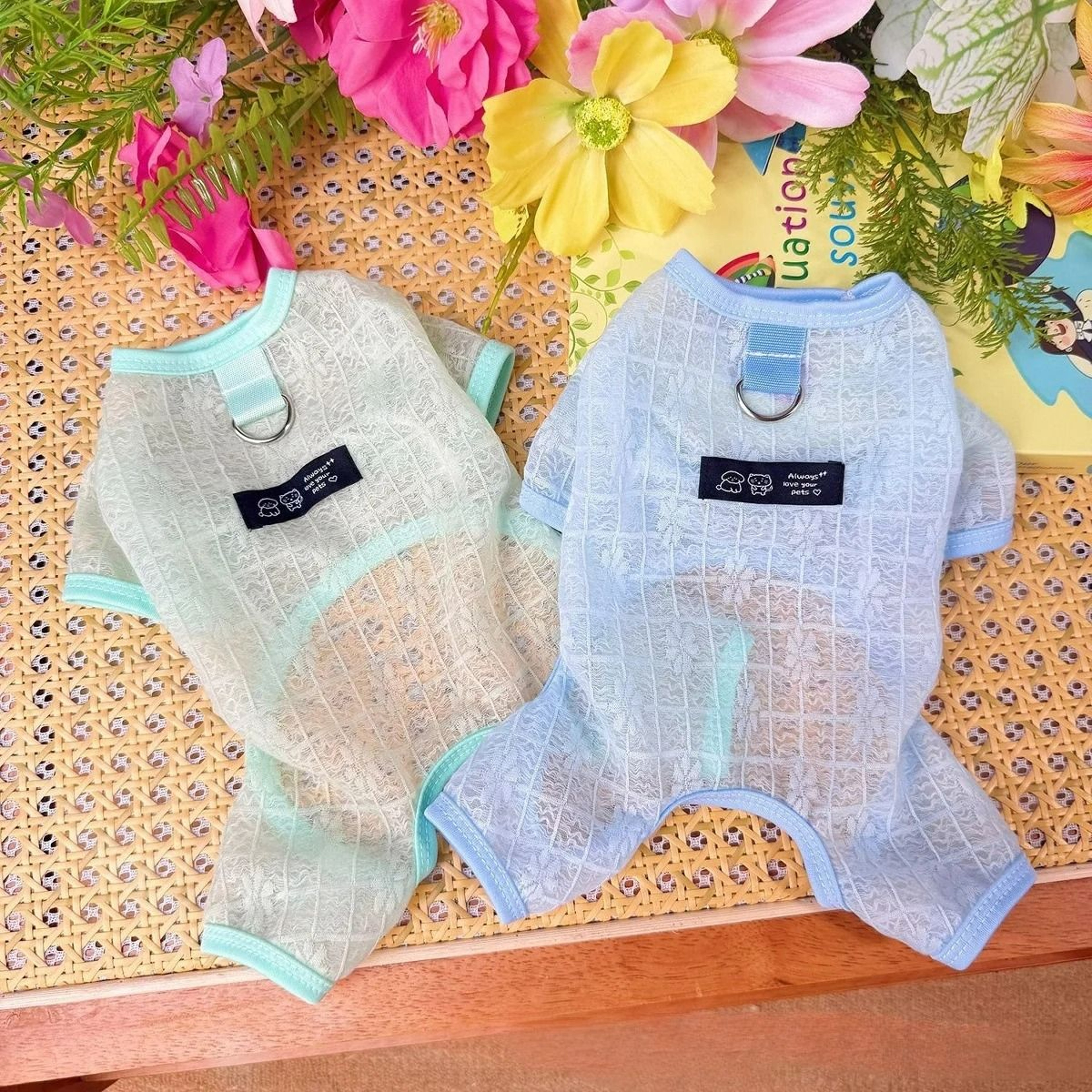Breezy Mesh Sun Protection Jumpsuit  Cooling FourLegged Summer Puppy Clothes 0