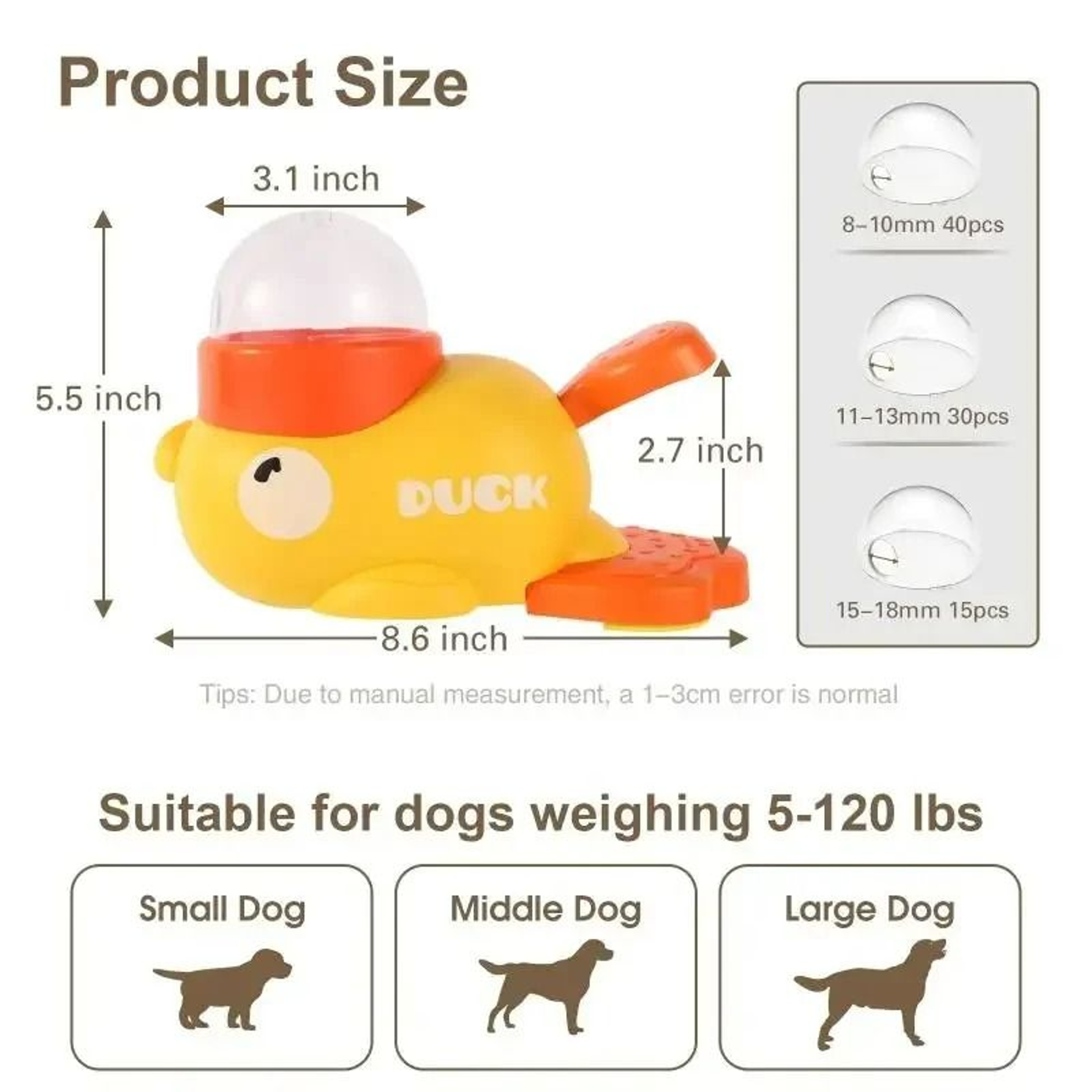 2in1 Interactive Duck Treat Dispenser  Automatic Slow Feeder  Training Toy 5