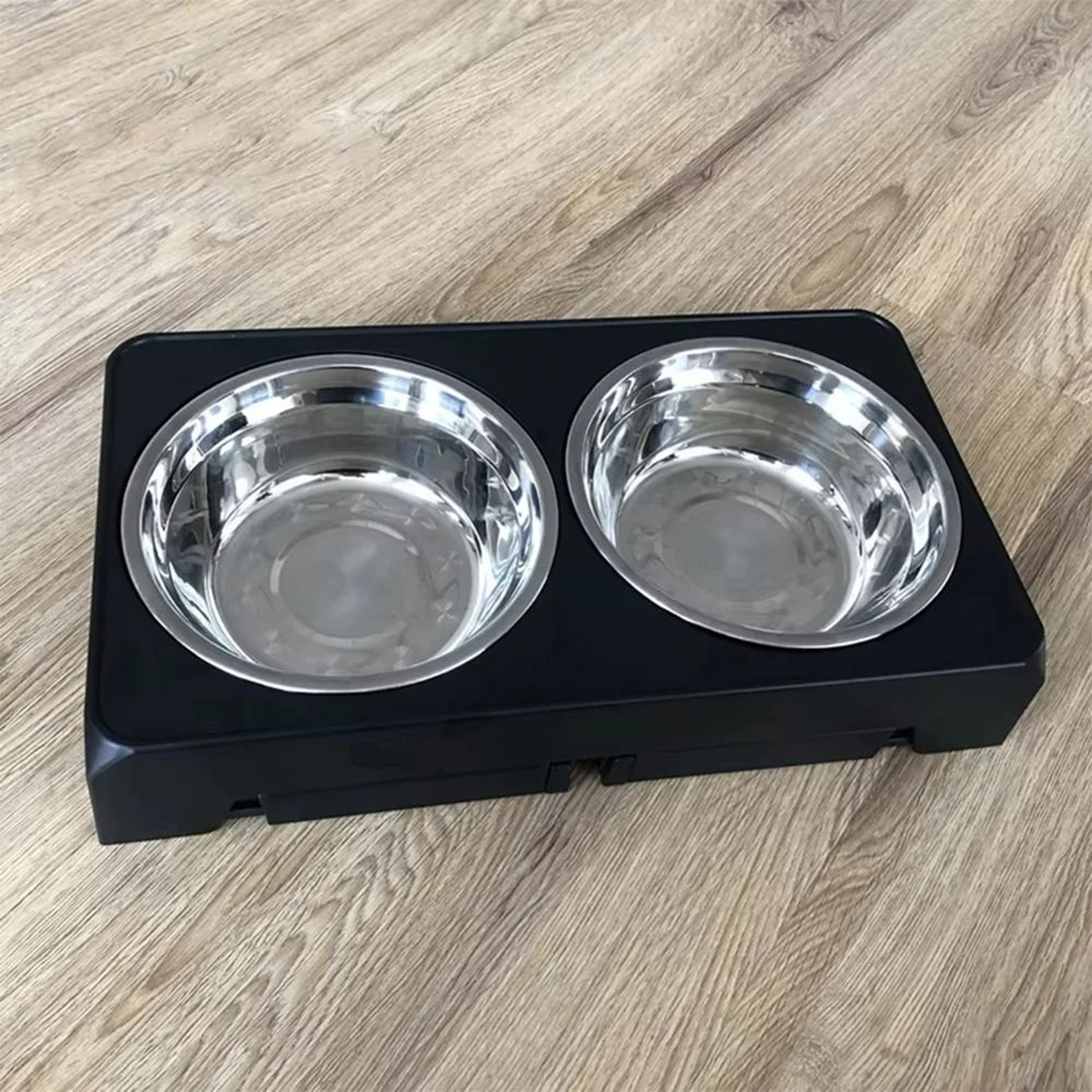 Adjustable Elevated Dog Feeder  MultiHeight Raised Stand With Double Stainless Steel Bowls 3