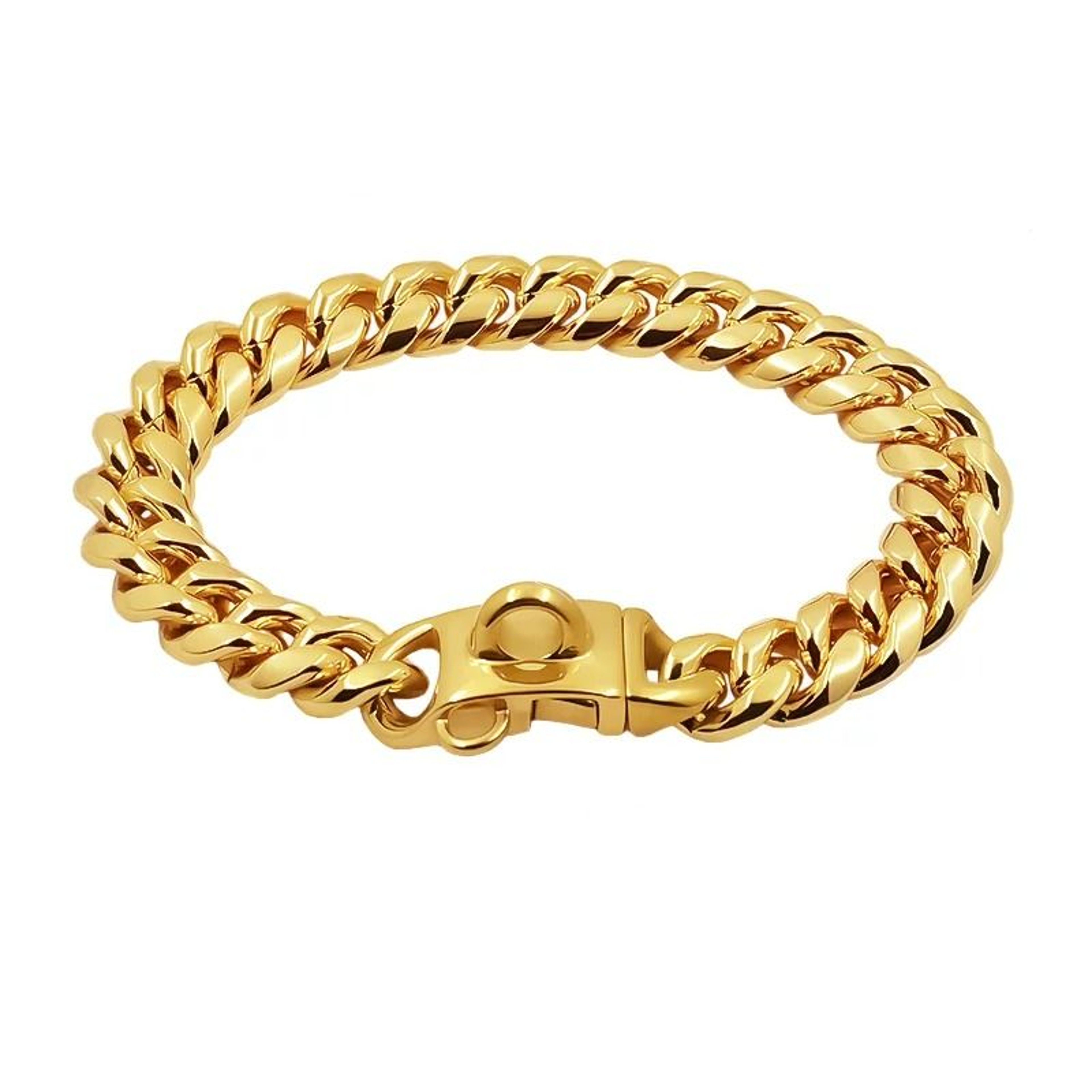 Luxury Gold Cuban Link Dog Collar  14mm HeavyDuty Stainless Steel Choker 8