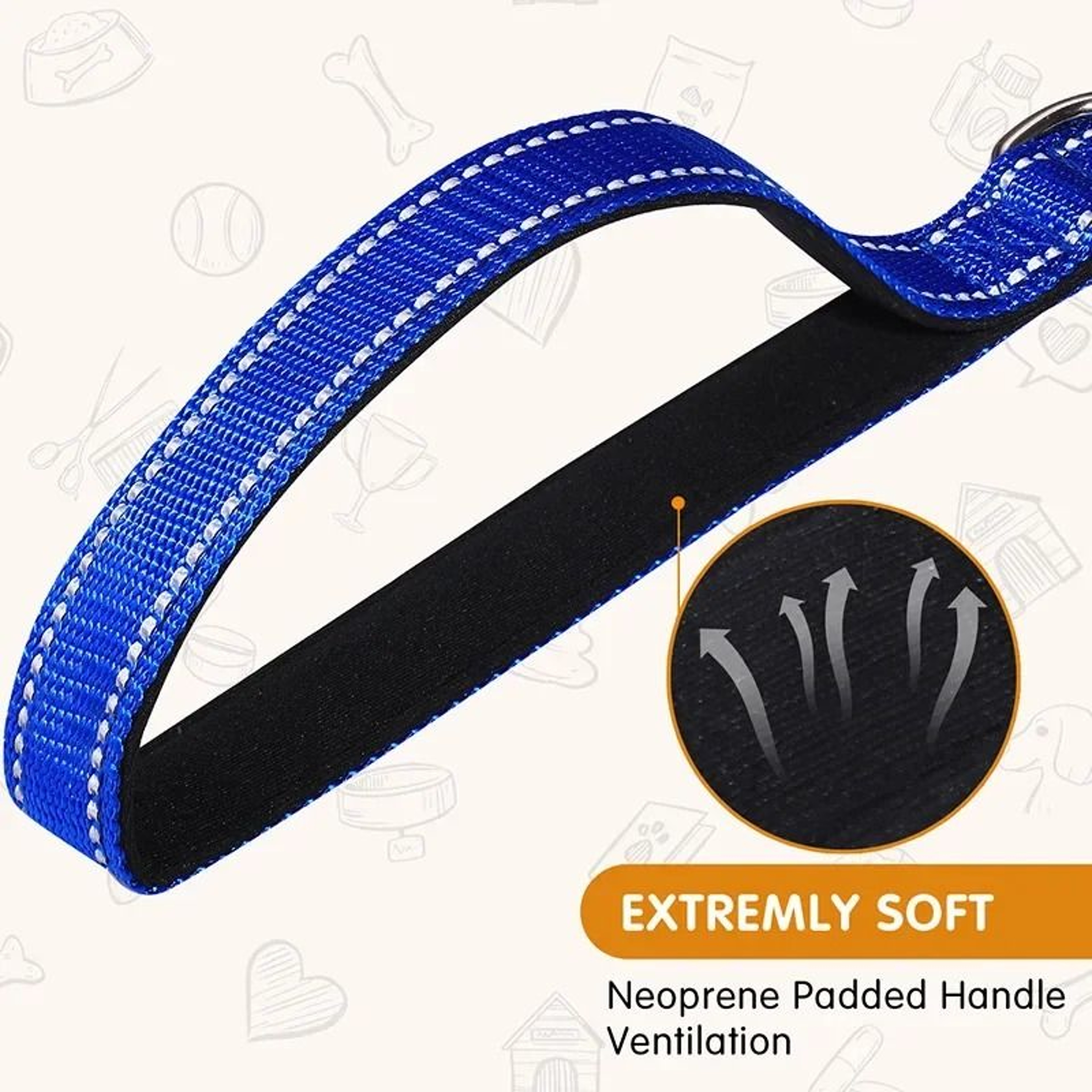 HighVisibility Reflective Dog Leash  HeavyDuty Nylon Traction Strap For Night Safety 3